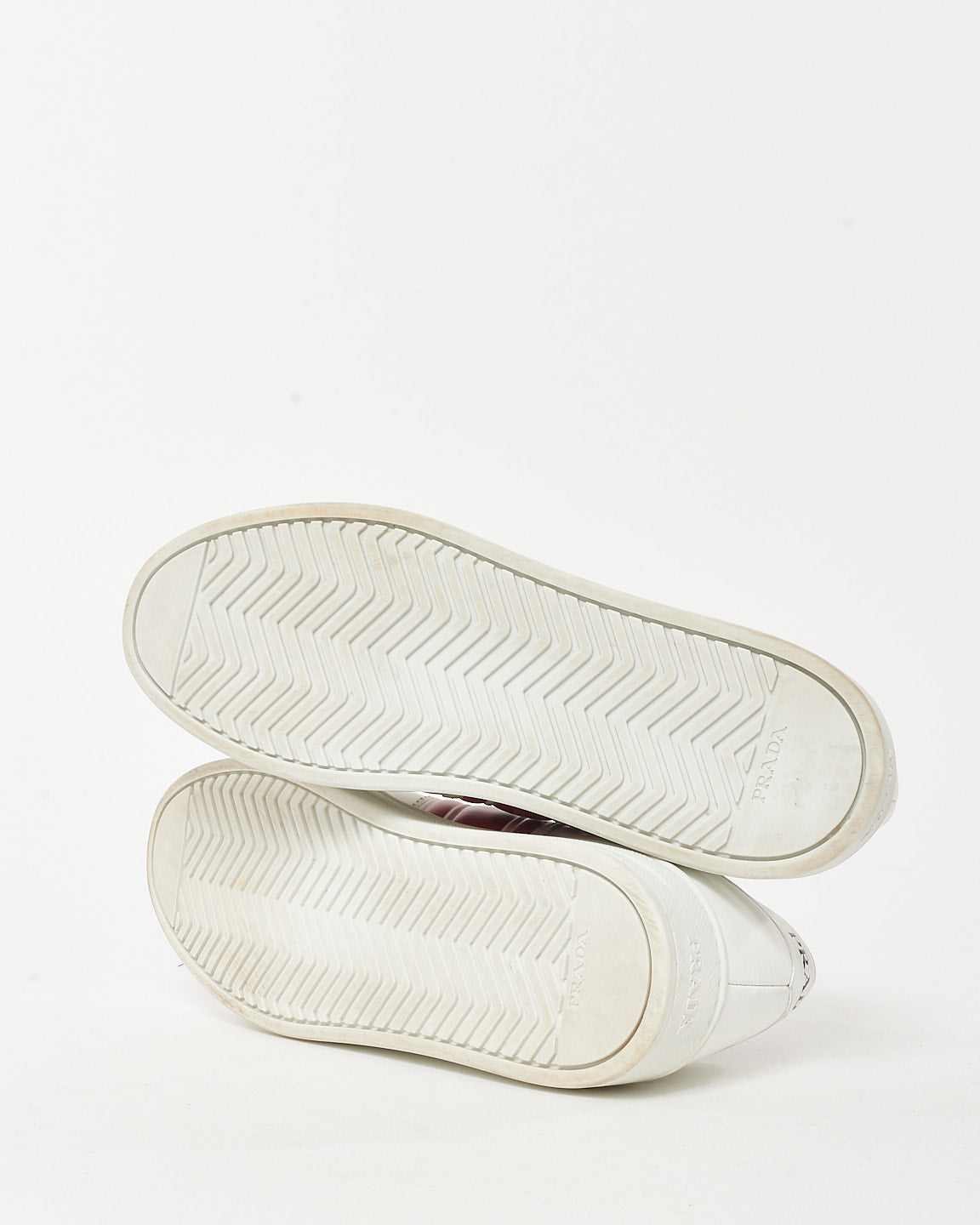 Prada White Leather Red Stripe Logo New Avenue Sneakers - 40