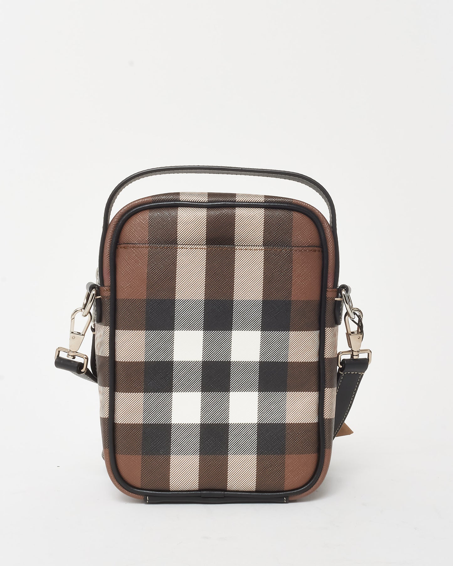 Burberry Brown Dark Birch House Check Coated Canvas Wyatt Crossbody Bag