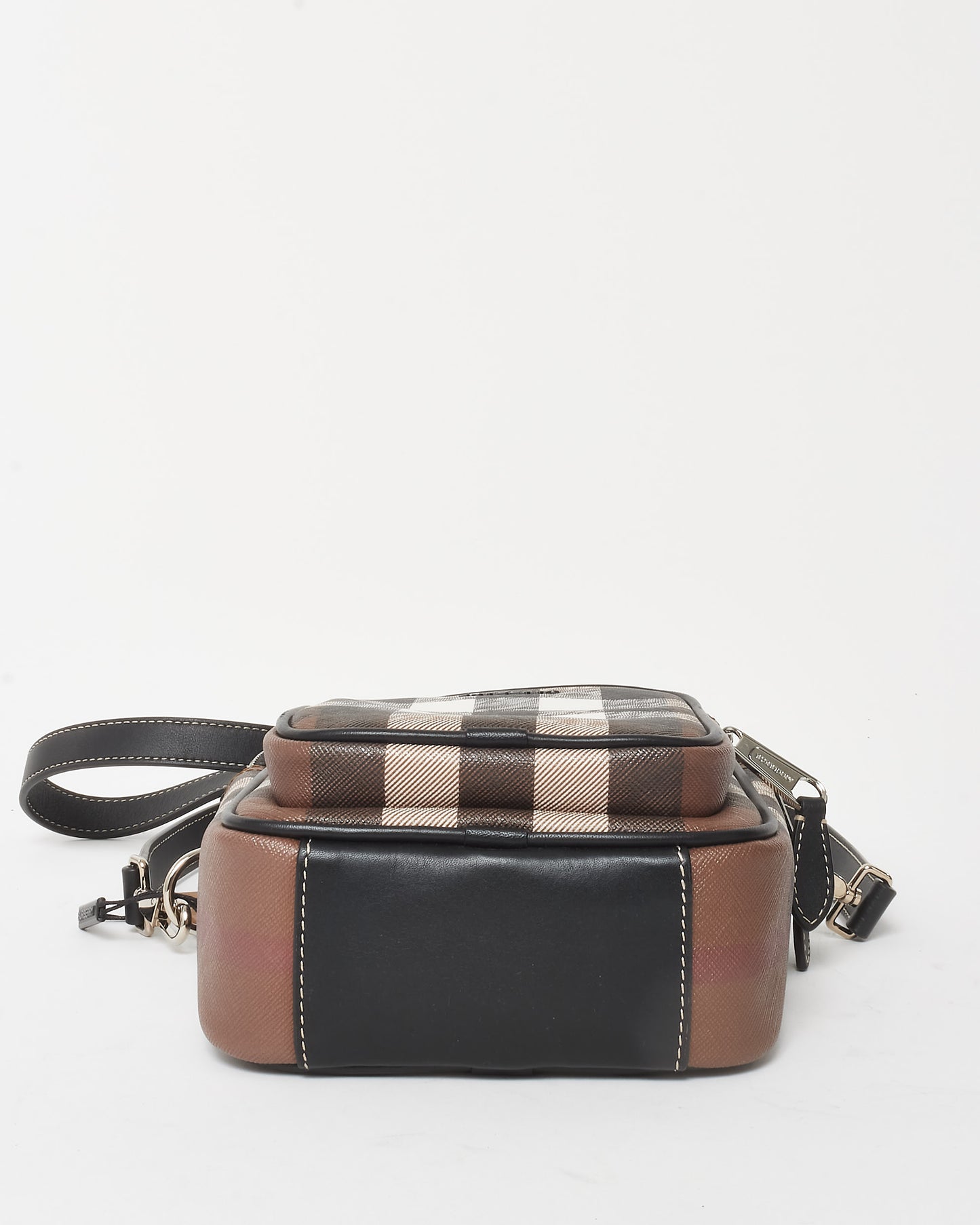 Burberry Brown Dark Birch House Check Coated Canvas Wyatt Crossbody Bag