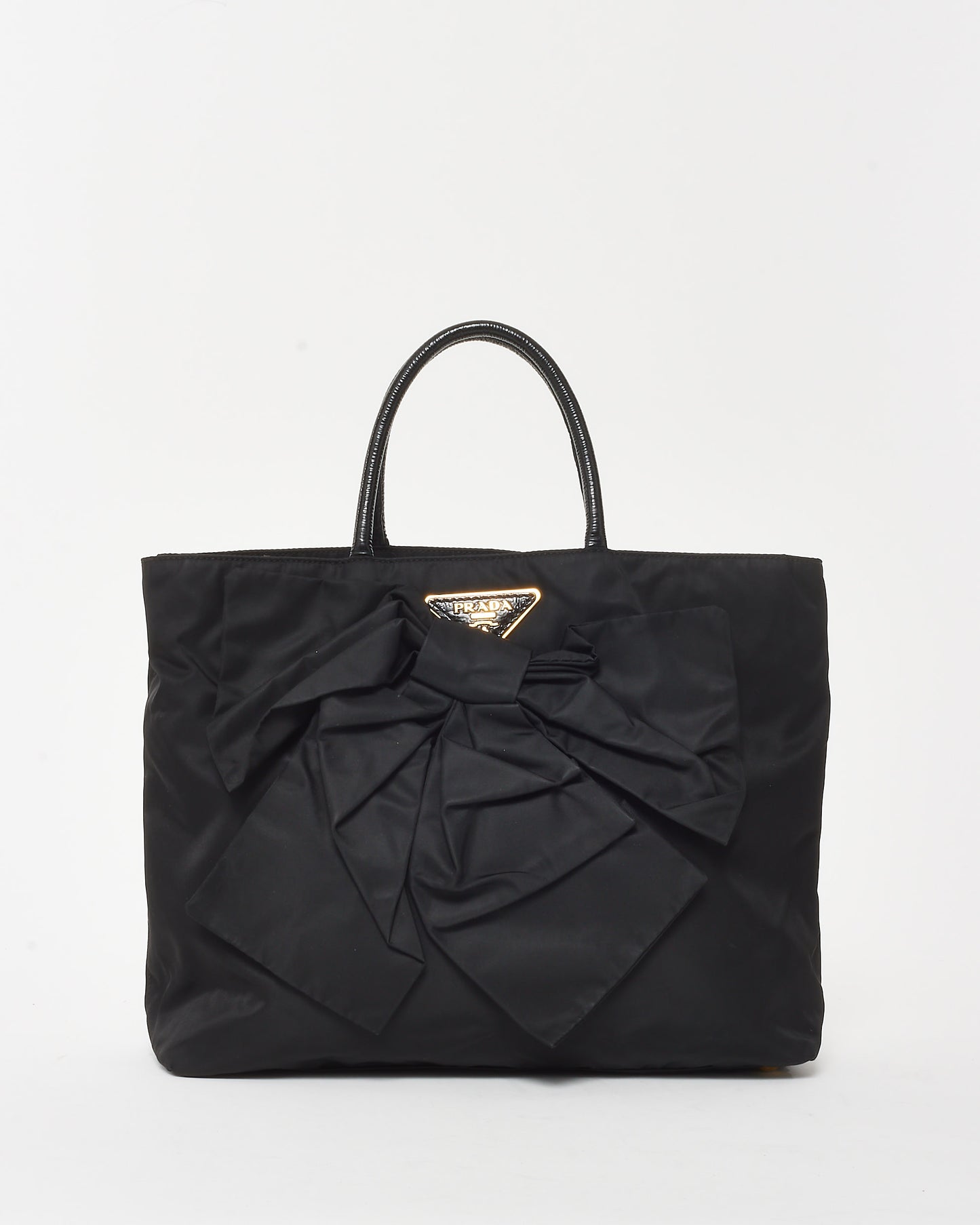 Prada Black Nylon Tessuto Bow Tote