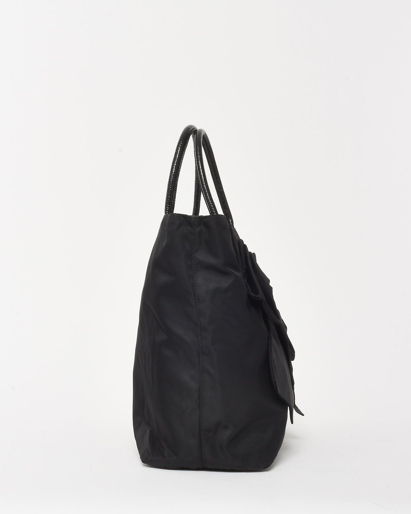 Prada Black Nylon Tessuto Bow Tote