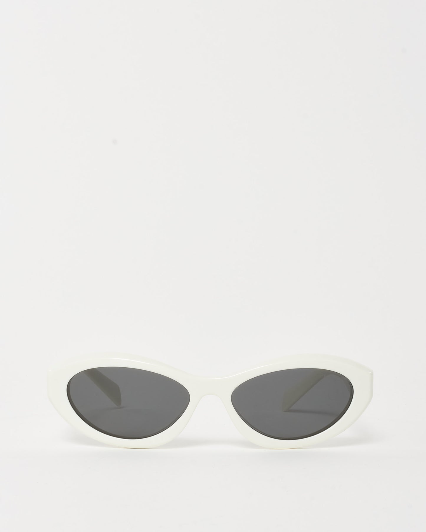 Prada White PR26ZS Cat Eye Logo Symbole Sunglasses