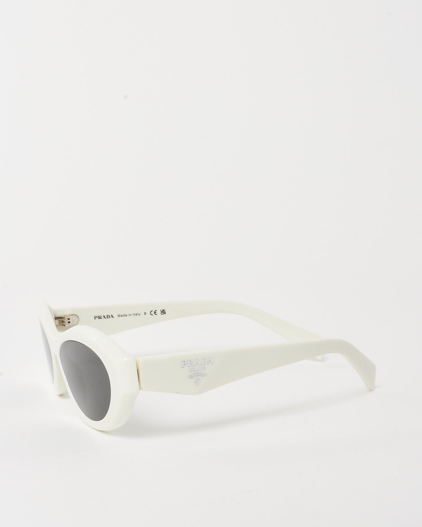 Prada White PR26ZS Cat Eye Logo Symbole Sunglasses