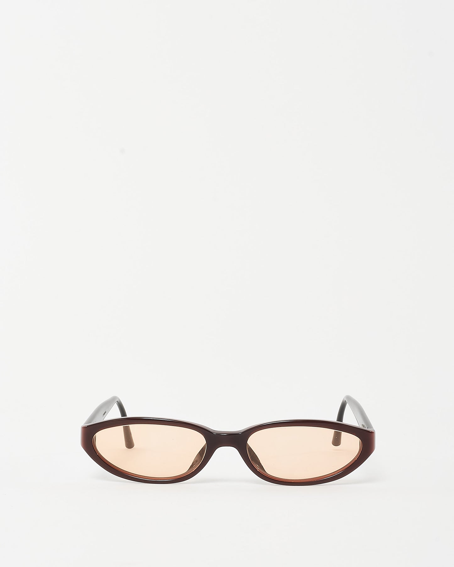 Chanel Vintage Burgundy and Yellow Lens Logo 3015 Oval Sunglasses