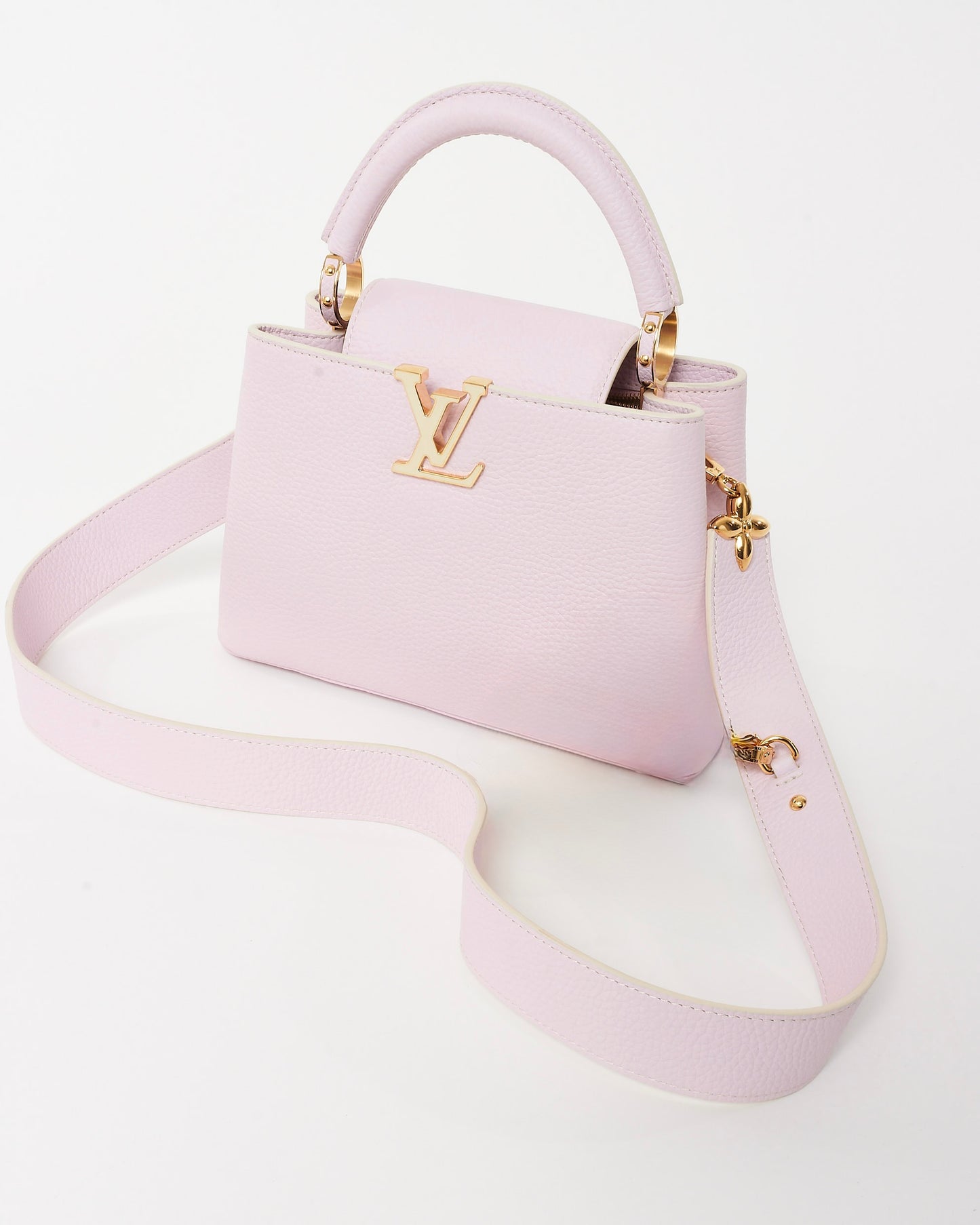 Louis Vuitton Pink Taurillon Leather Capucines BB with Monogram Flower Hook Strap