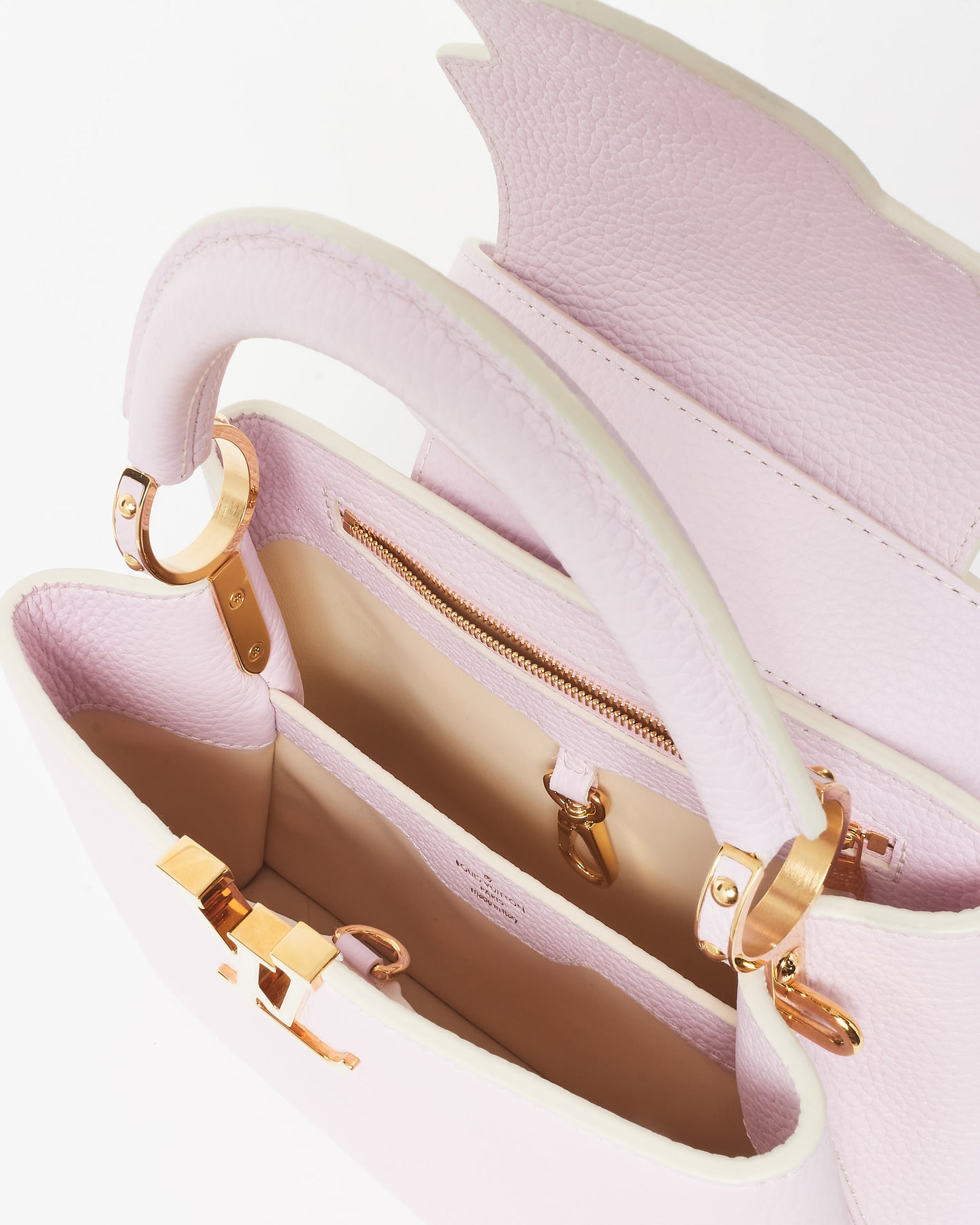 Louis Vuitton Pink Taurillon Leather Capucines BB with Monogram Flower Hook Strap