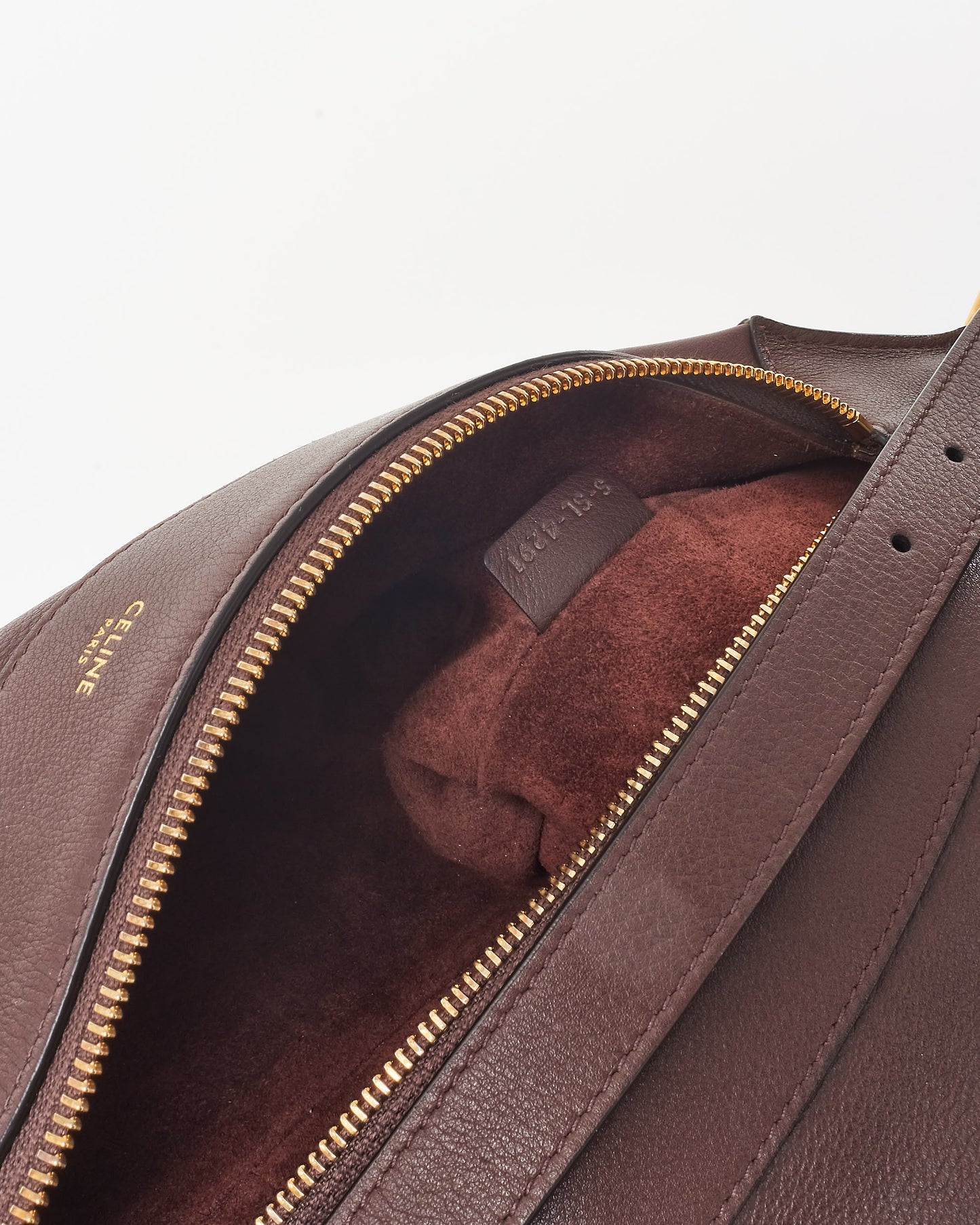 Celine Chocolate Burgundy Leather Medium Romy Shoulder Bag