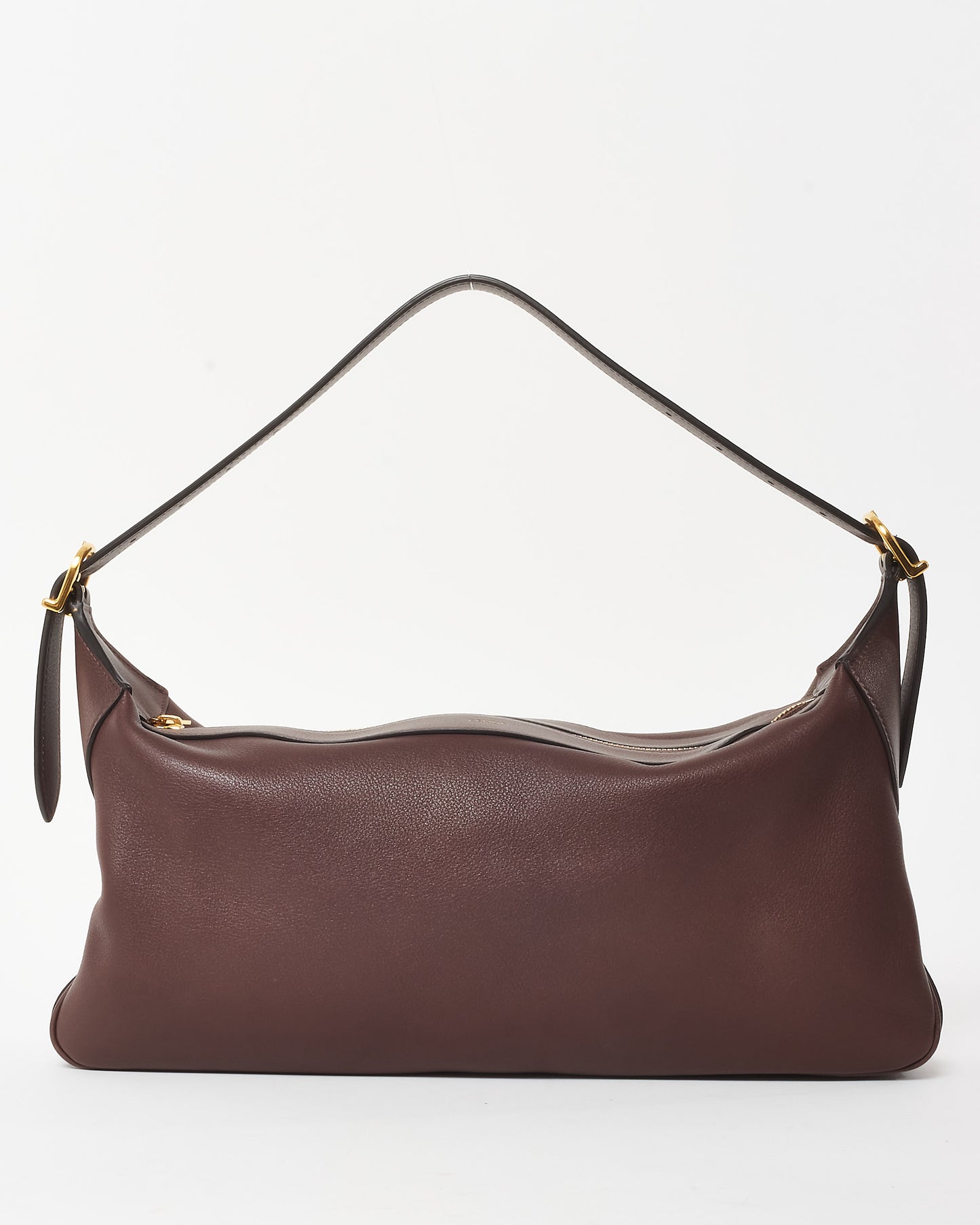 Celine Chocolate Burgundy Leather Medium Romy Shoulder Bag