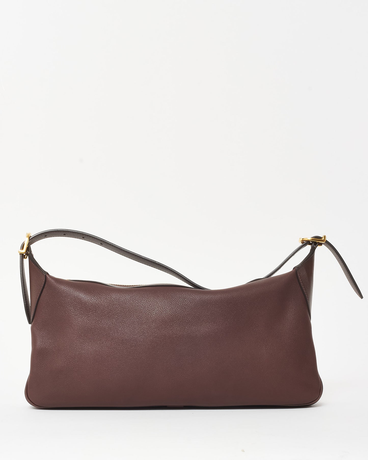 Celine Chocolate Burgundy Leather Medium Romy Shoulder Bag