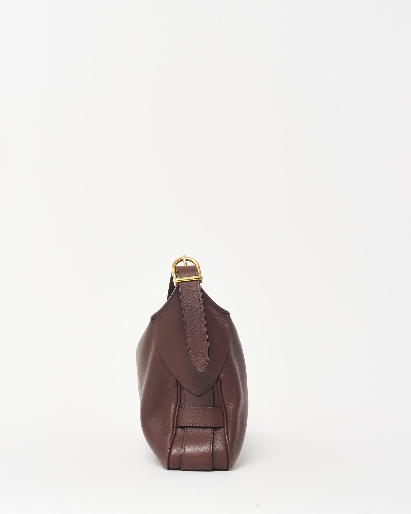 Celine Chocolate Burgundy Leather Medium Romy Shoulder Bag