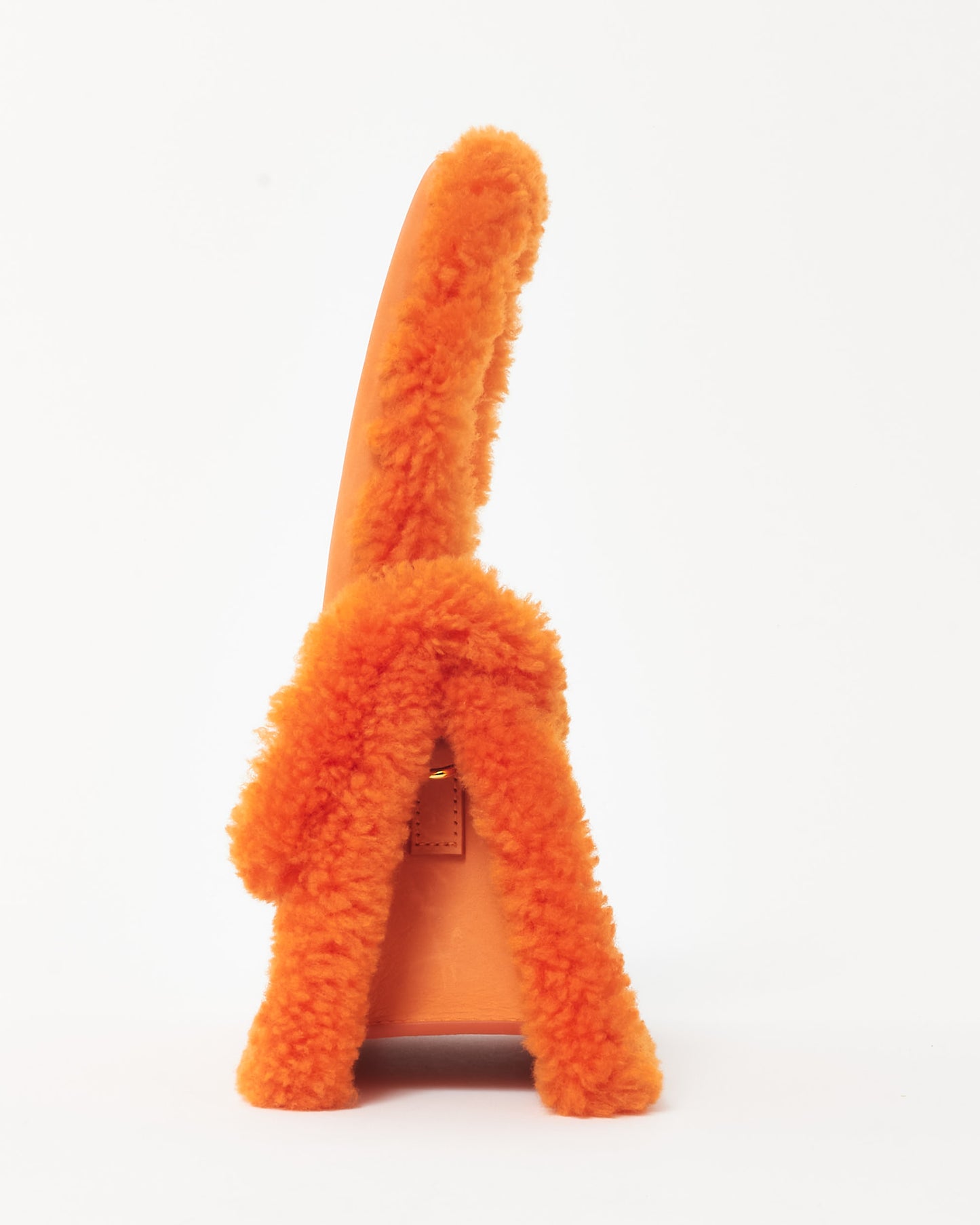 Jacquemus Orange Leather & Shearling-Trimmed Le Chiquito Moyen Bag