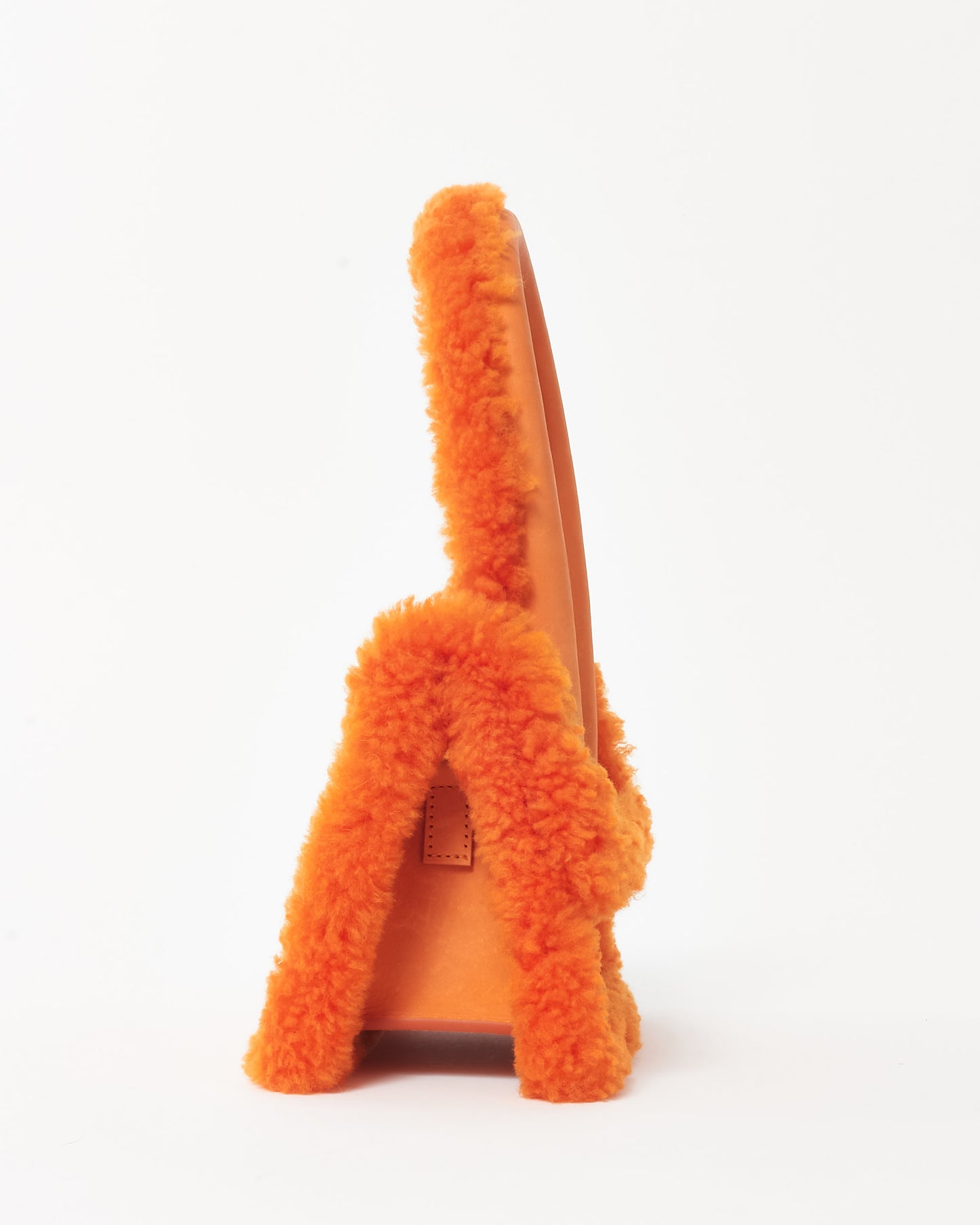 Jacquemus Orange Leather & Shearling-Trimmed Le Chiquito Moyen Bag