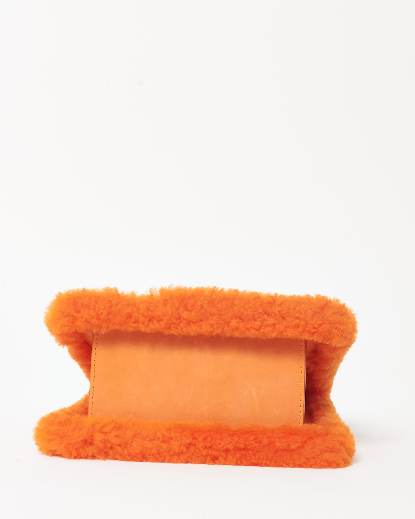 Jacquemus Orange Leather & Shearling-Trimmed Le Chiquito Moyen Bag