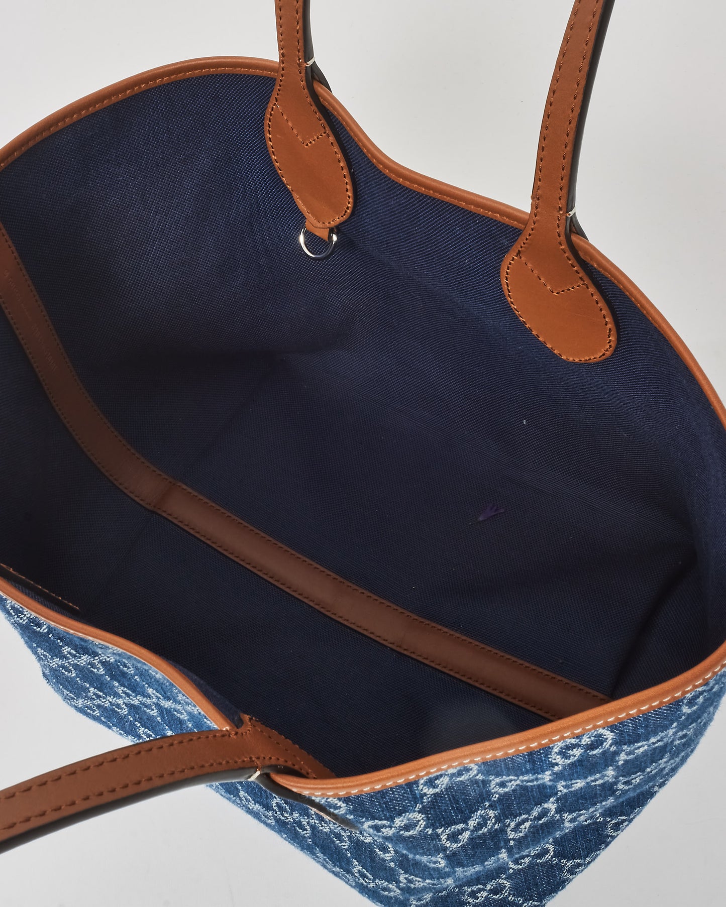 Gucci Navy Blue GG Denim Totissima Small Tote Bag