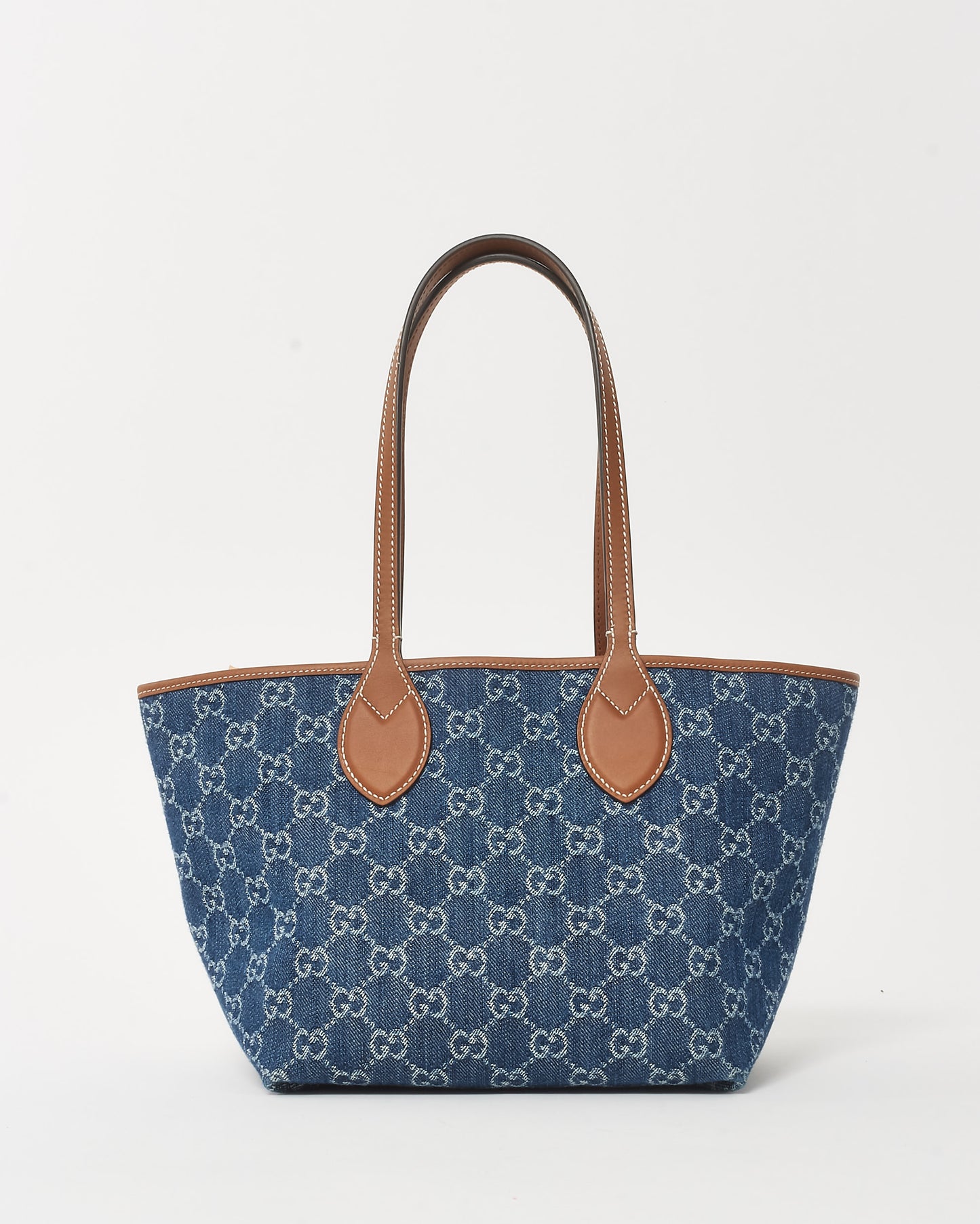 Gucci Navy Blue GG Denim Totissima Small Tote Bag