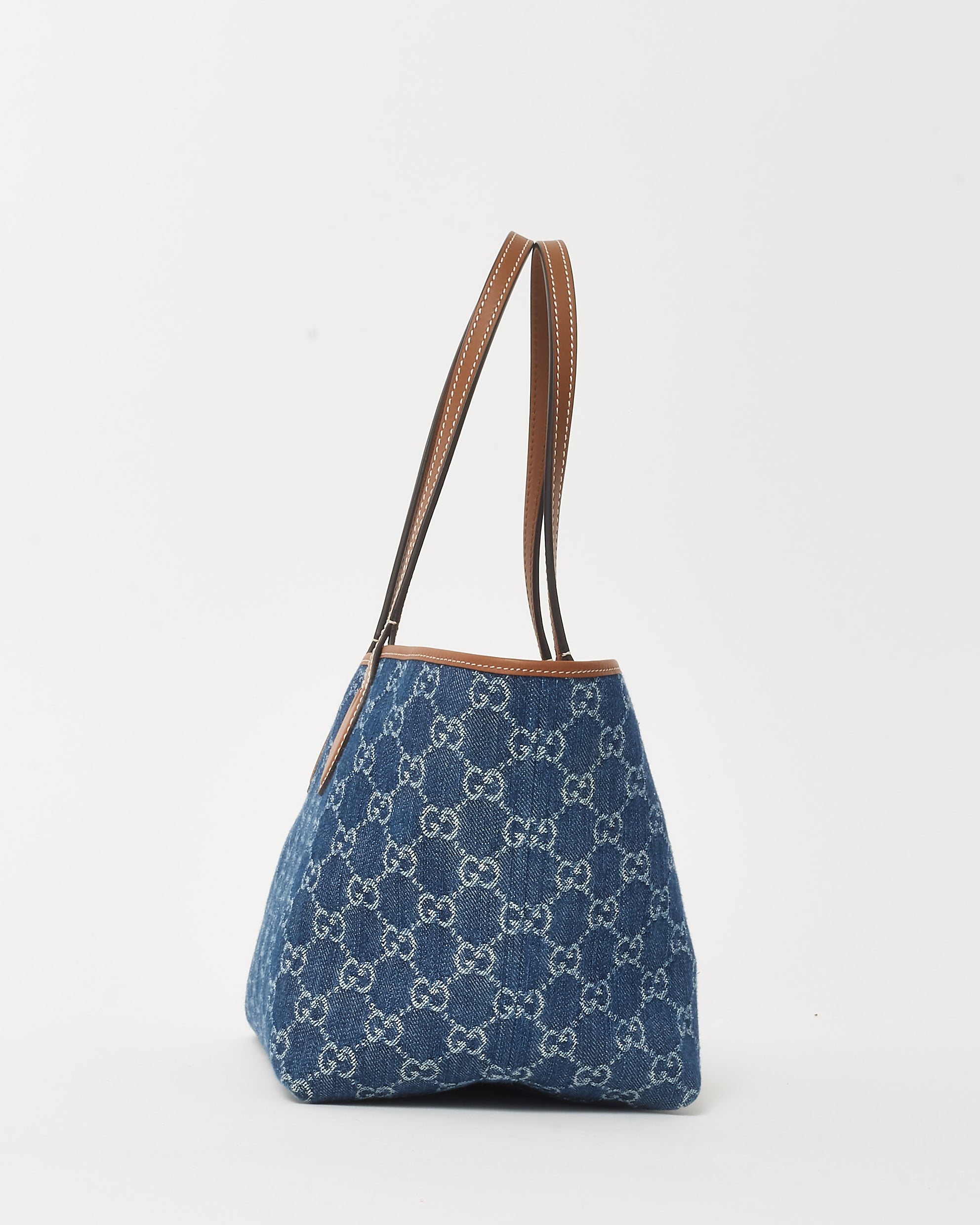 Buy Gucci Navy Blue GG Denim Totissima Small Tote Bag