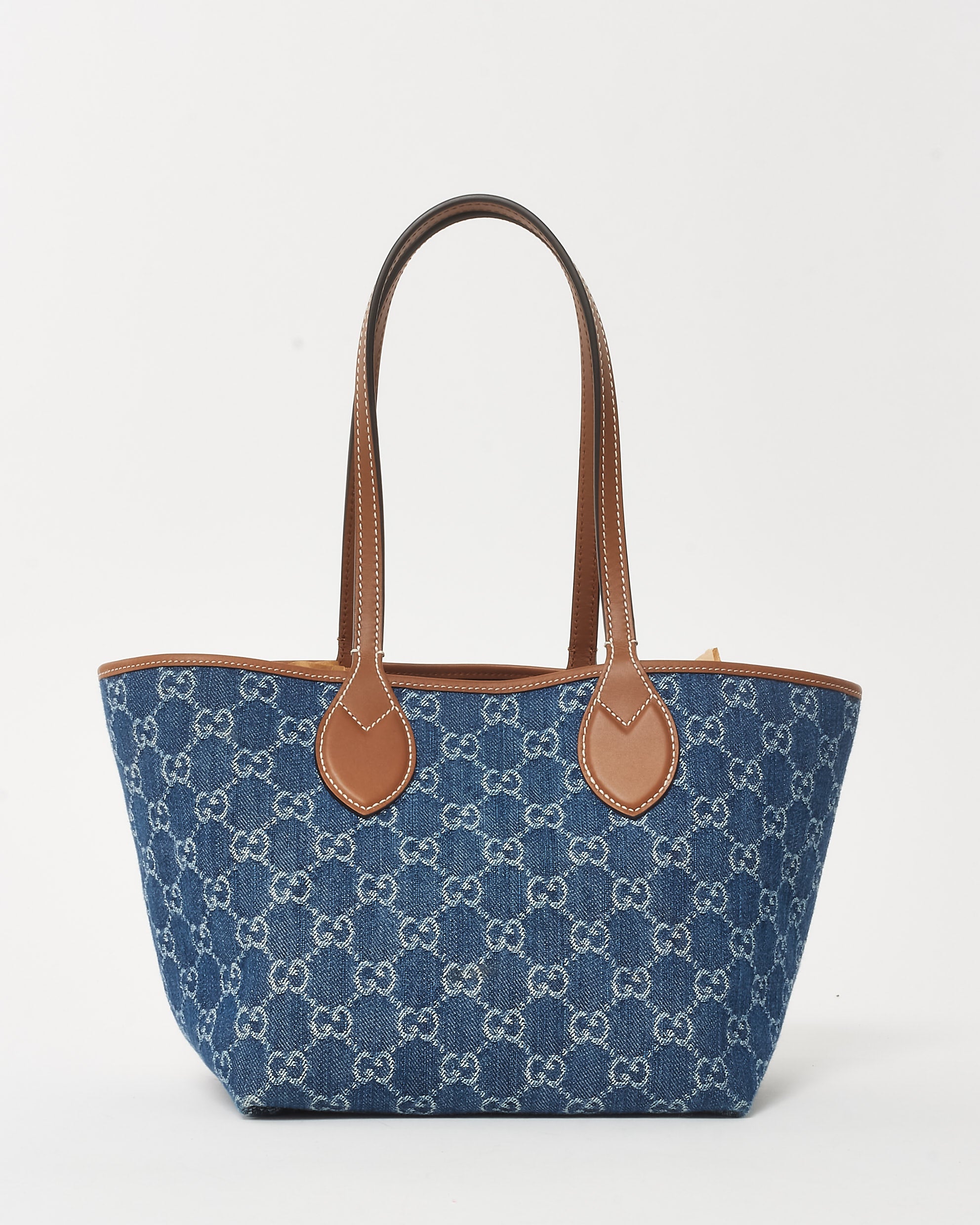 Buy Gucci Navy Blue GG Denim Totissima Small Tote Bag