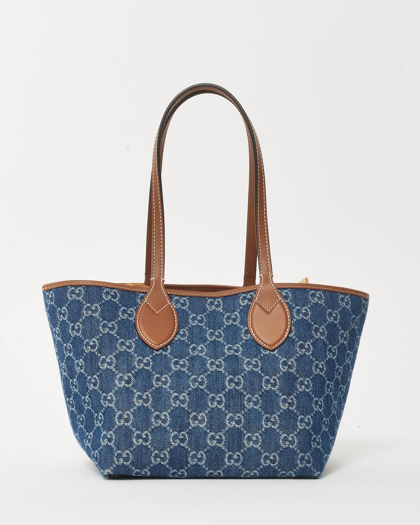 Gucci Navy Blue GG Denim Totissima Small Tote Bag