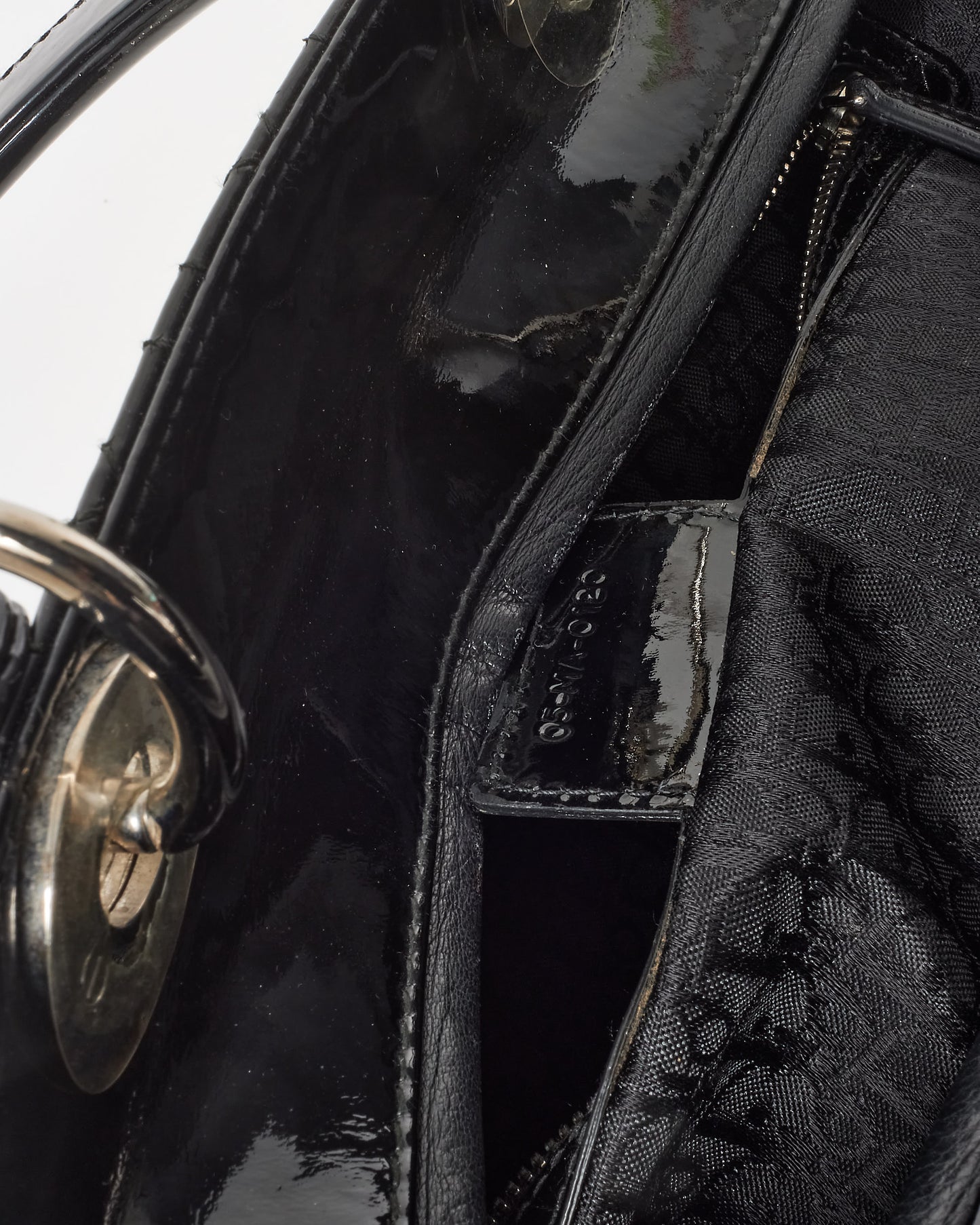 Dior Black Cannage Patent Leather Large Lady Dior Tote SHW