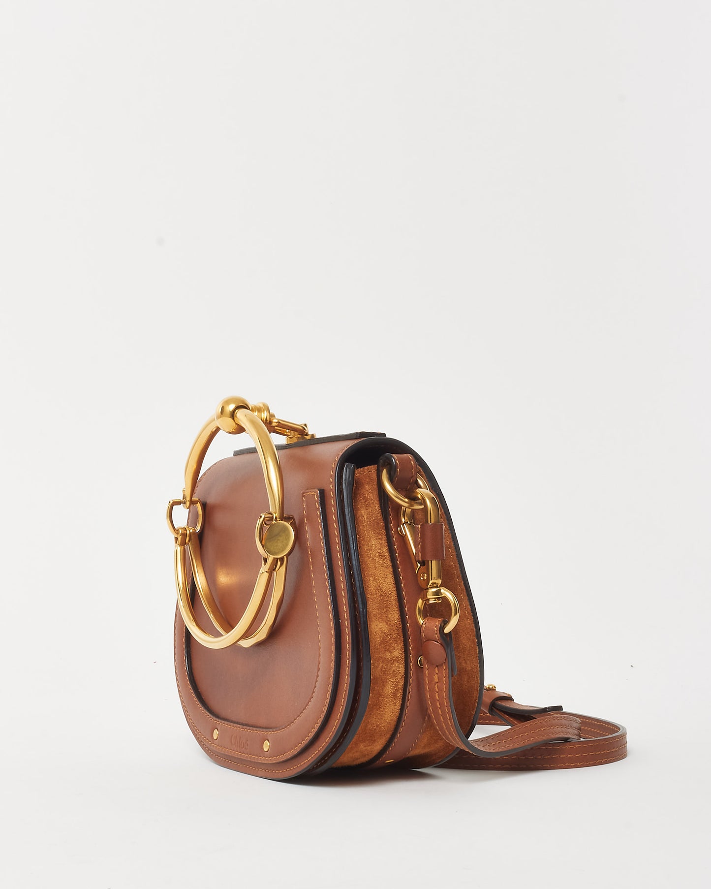 Chloé Chestnut Brown Leather Small Nile Bracelet Crossbody Bag
