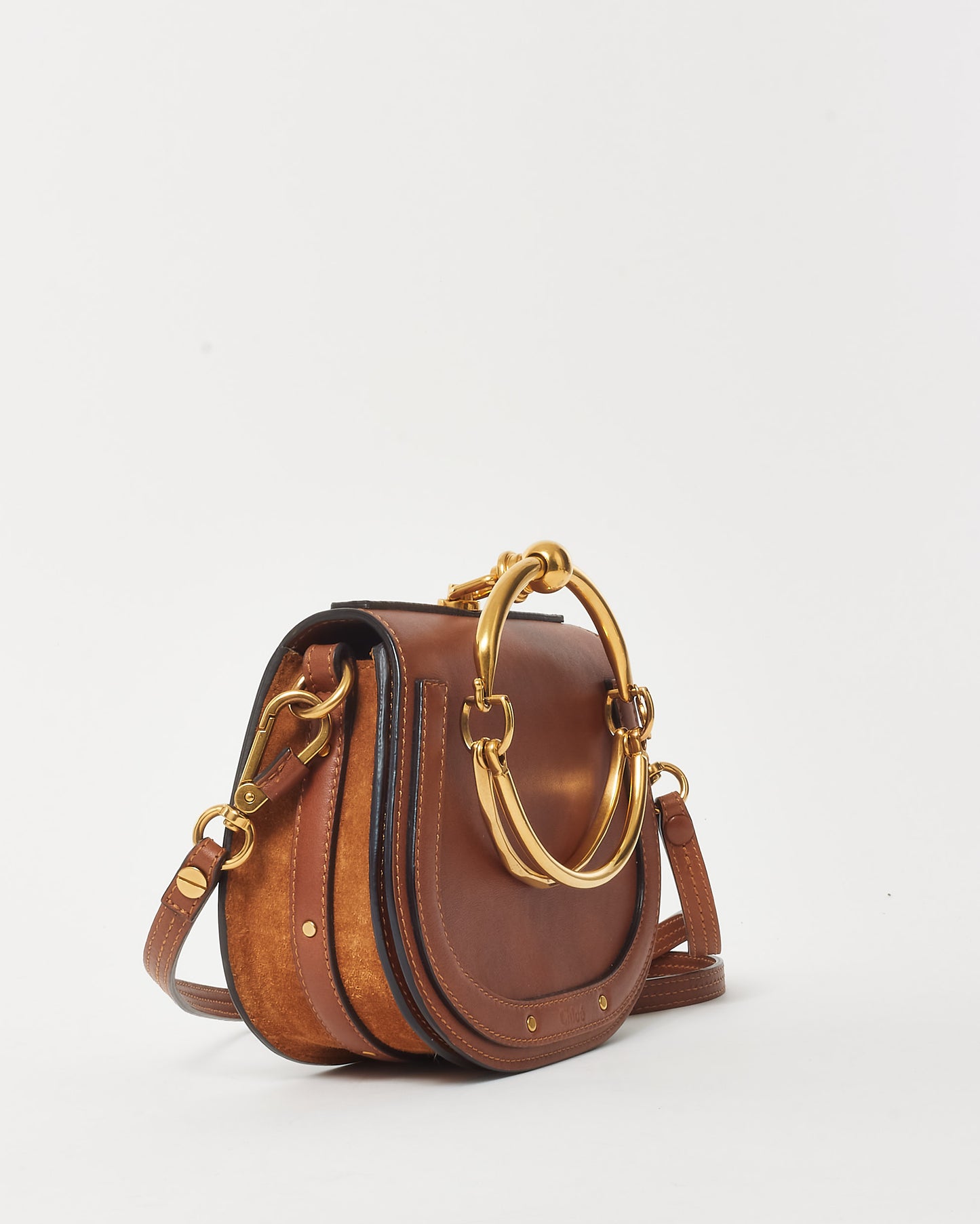 Chloé Chestnut Brown Leather Small Nile Bracelet Crossbody Bag