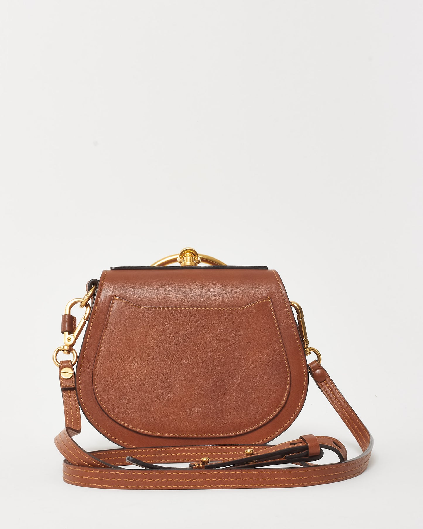 Chloé Chestnut Brown Leather Small Nile Bracelet Crossbody Bag