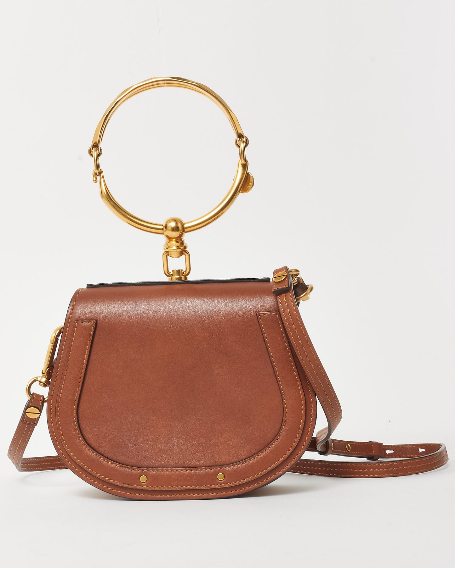Chloé Chestnut Brown Leather Small Nile Bracelet Crossbody Bag