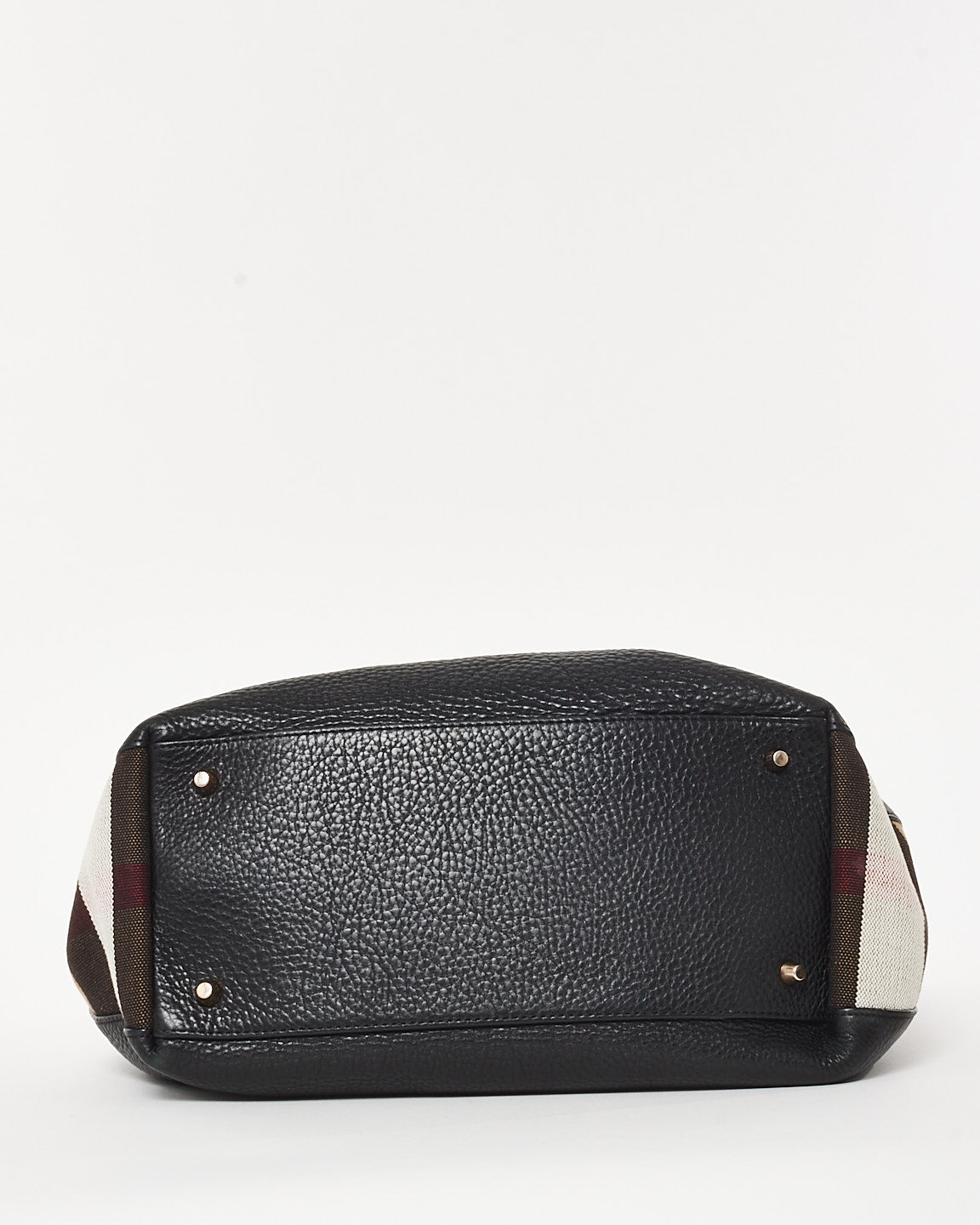 Burberry Black Leather Beige Mega Check Maidstone Shoulder Bag