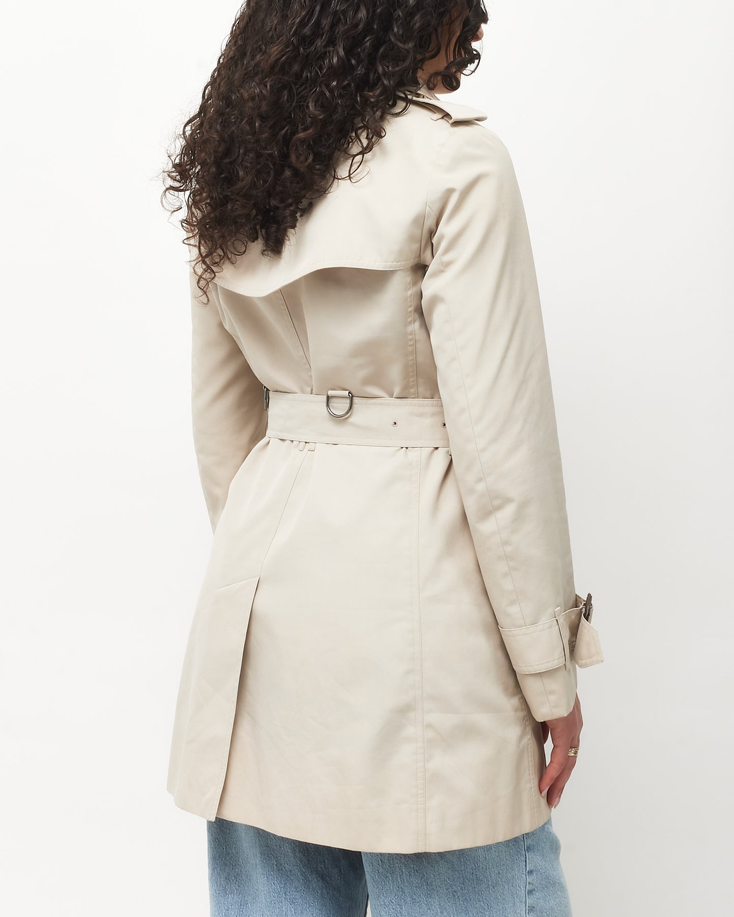 Burberry Beige Double Breasted Mid-Length Trench Coat - US 4