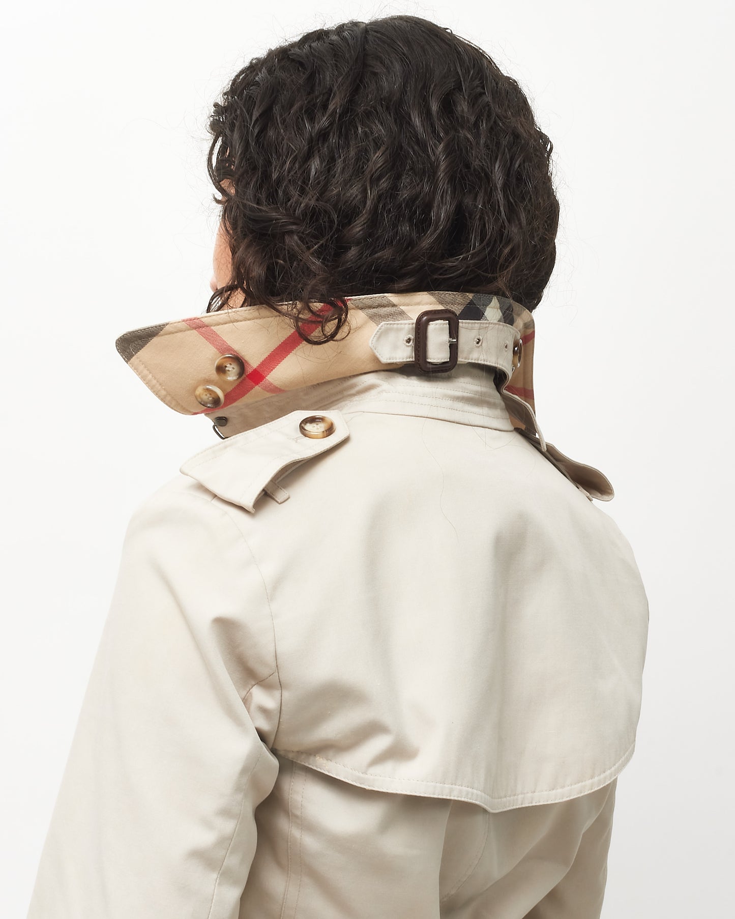 Burberry Beige Double Breasted Mid-Length Trench Coat - US 4