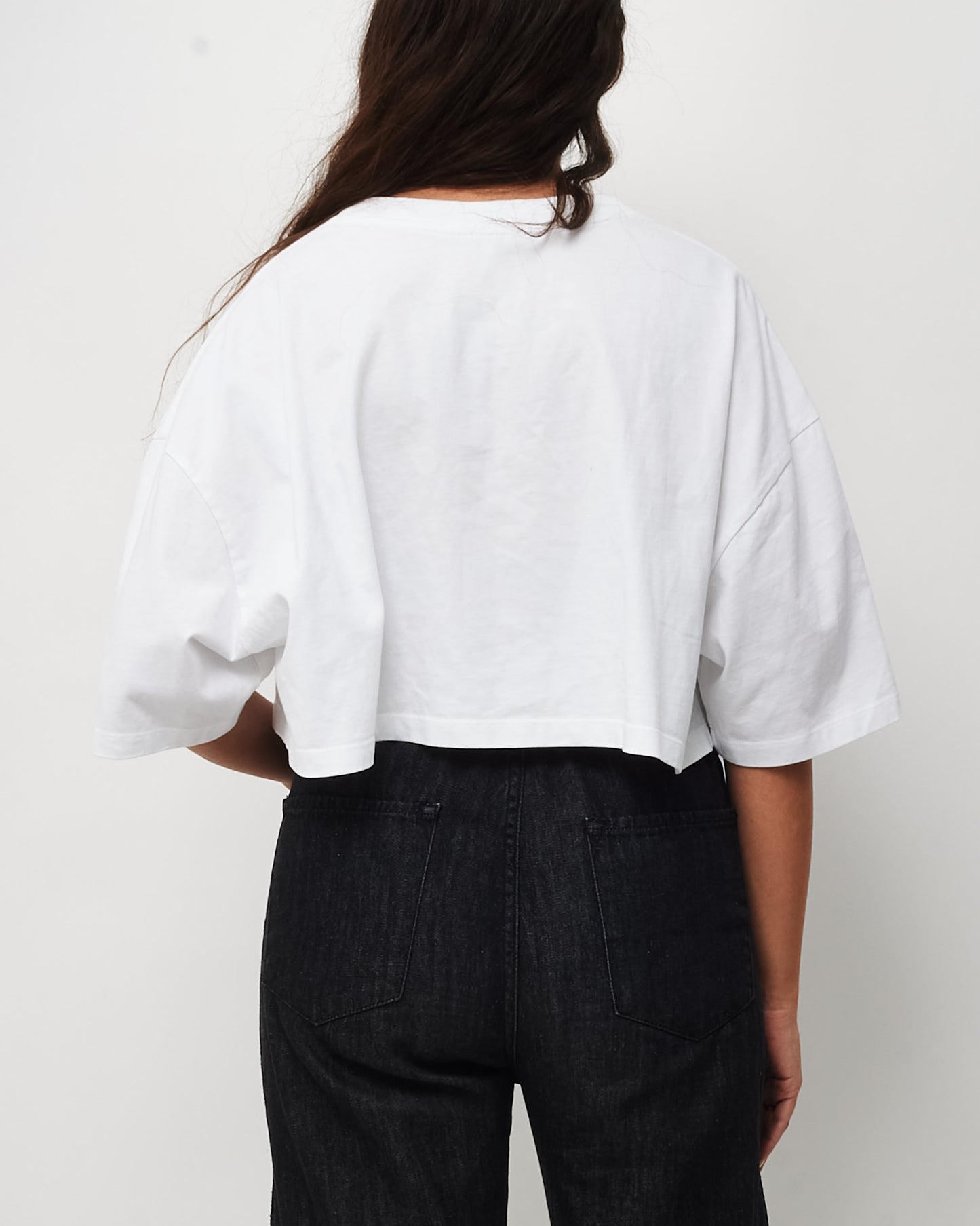 Loewe White Cotton Tonal Anagram Cropped T-Shirt - L