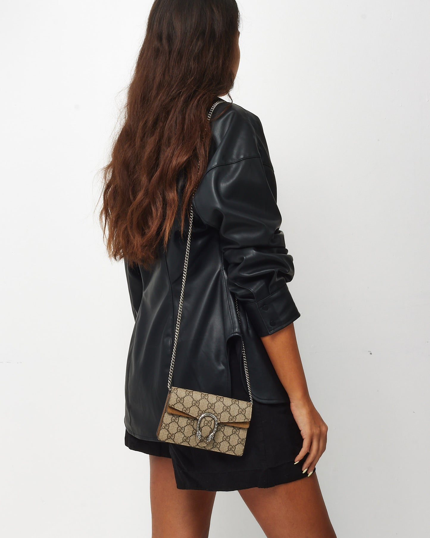 Gucci Beige GG Supreme Canvas Super Mini Dionysus Bag