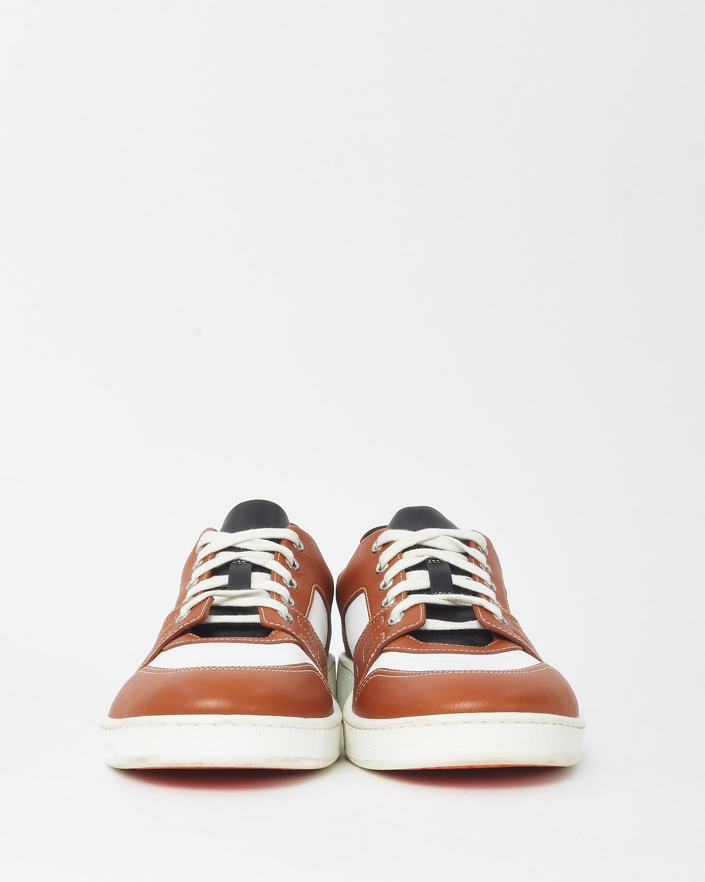Hermès Men's Tan/White/Black Leather Free Sneakers - 40M EU /7M US/9W US