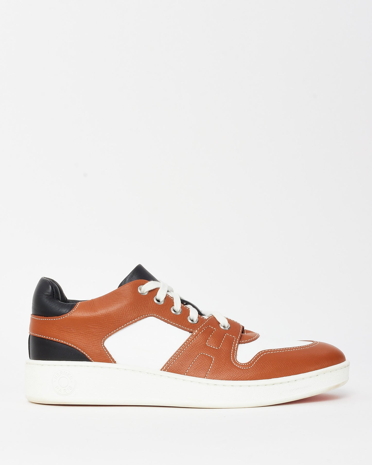 Hermès Men's Tan/White/Black Leather Free Sneakers - 40M EU /7M US/9W US