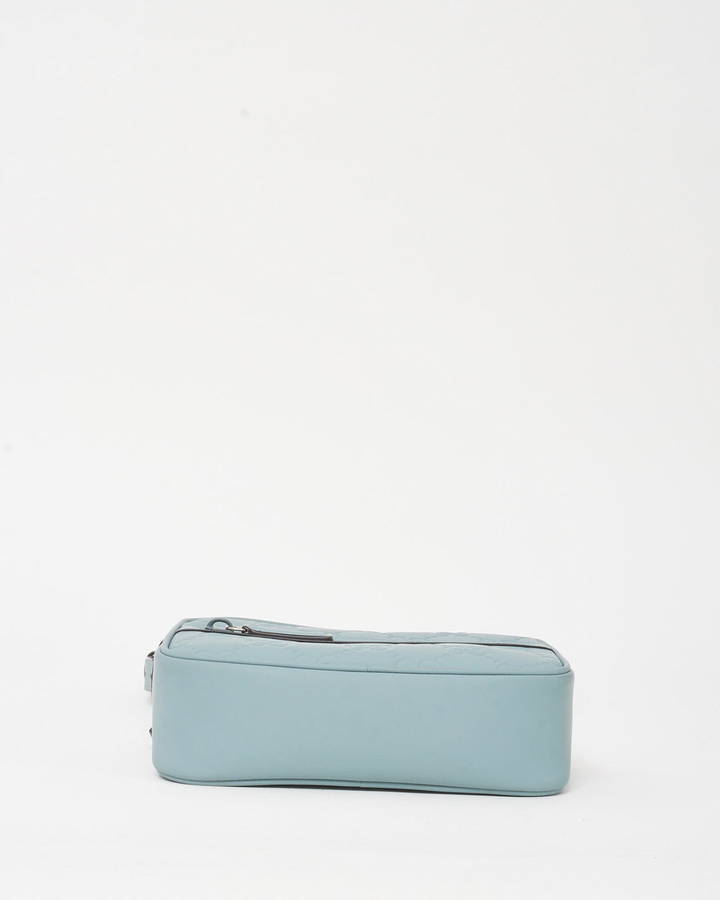 Gucci Light Blue Rubber Effect Calfskin GG Mini Crossbody Bag