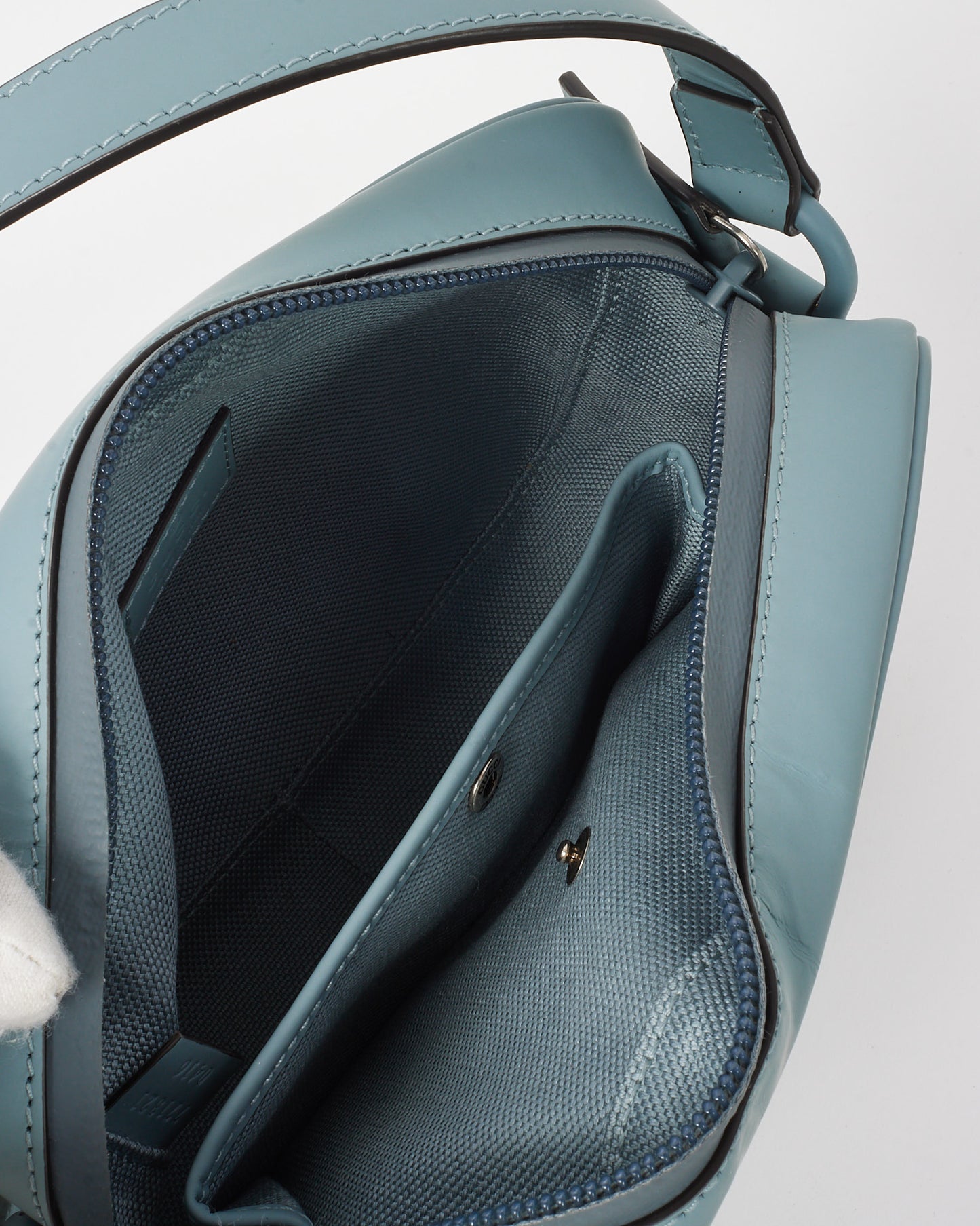 Gucci Light Blue Rubber Effect Calfskin GG Mini Crossbody Bag