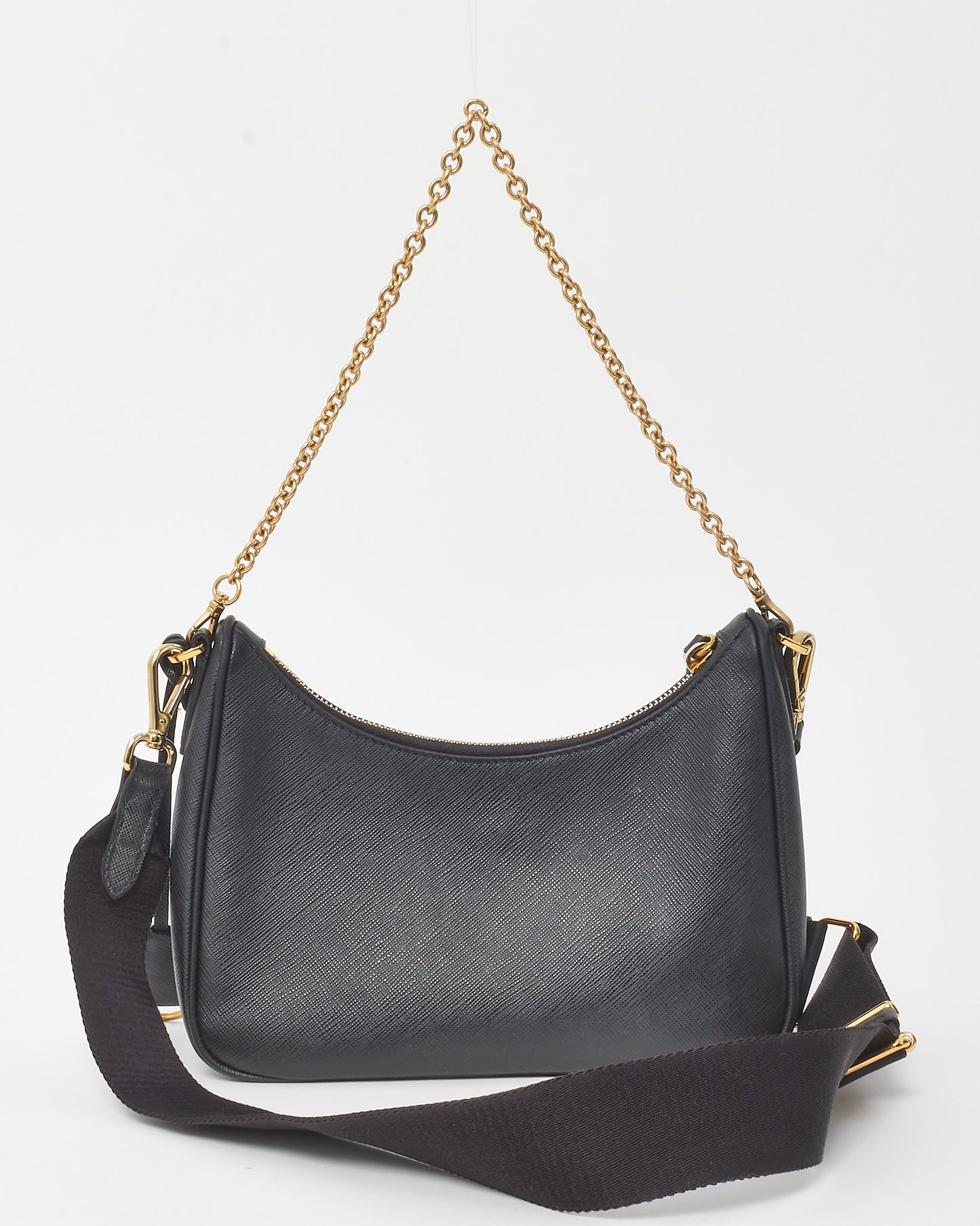 Prada Black Saffiano Leather Re-Edition 2005 Crossbody Bag