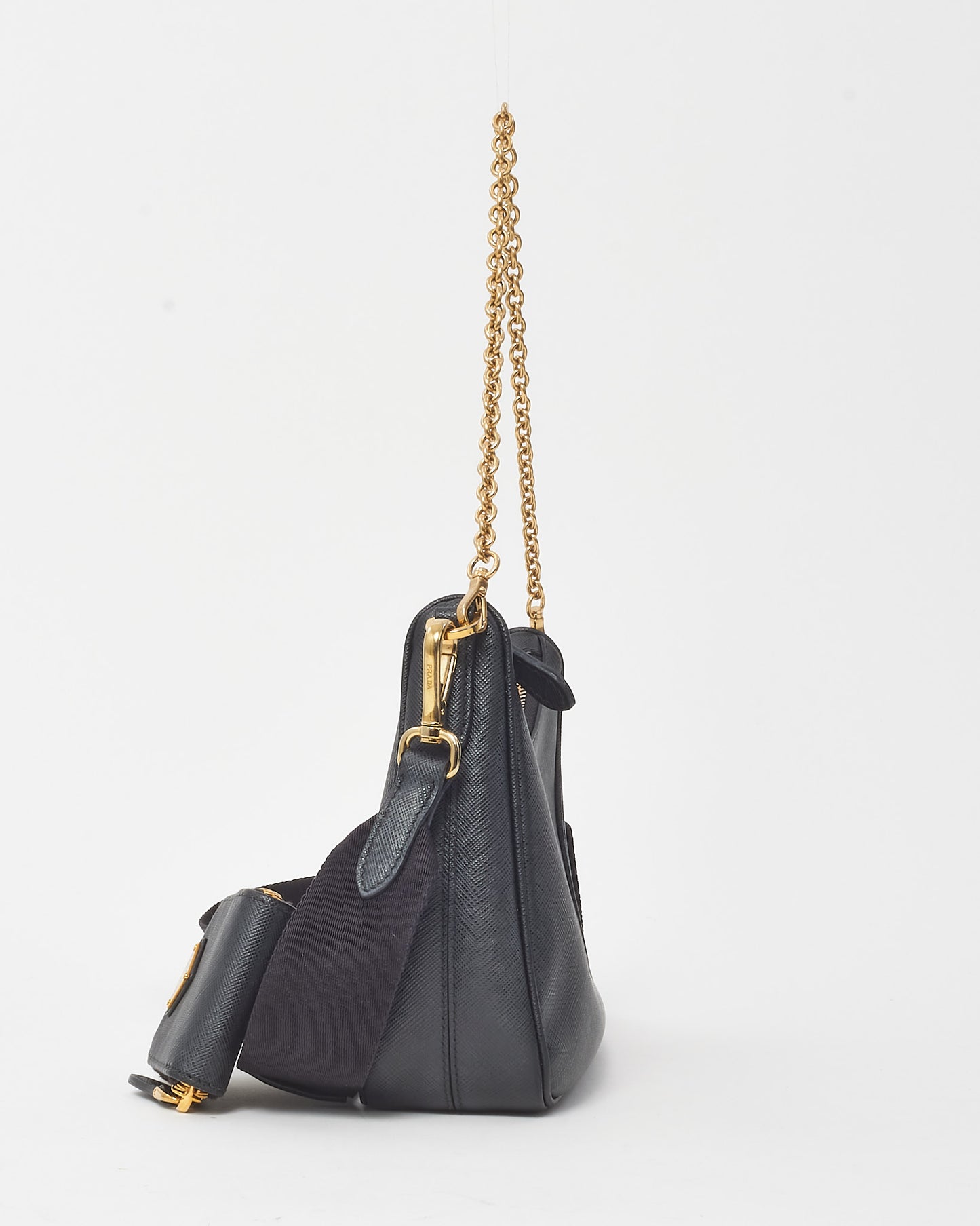 Prada Black Saffiano Leather Re-Edition 2005 Crossbody Bag