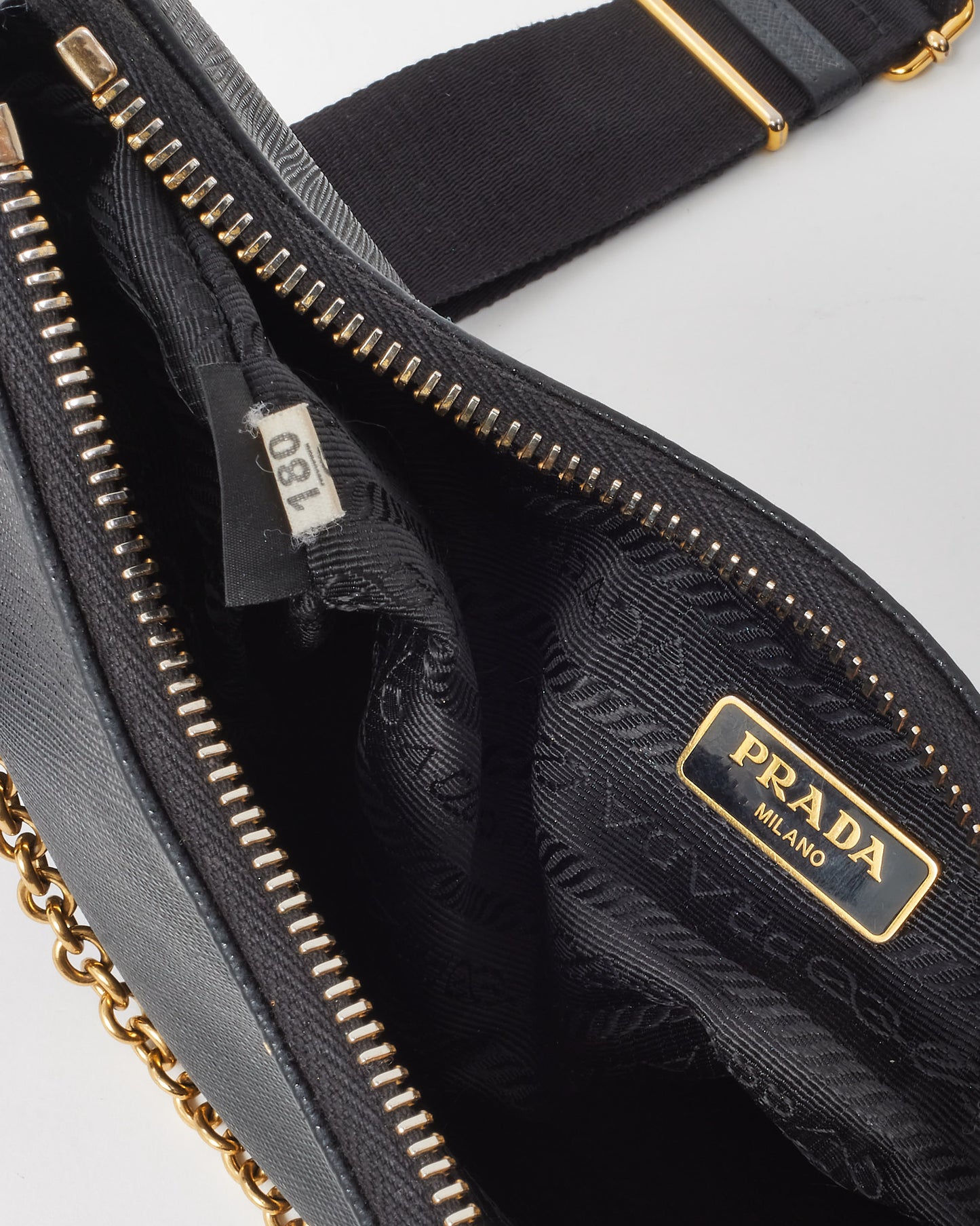 Prada Black Saffiano Leather Re-Edition 2005 Crossbody Bag