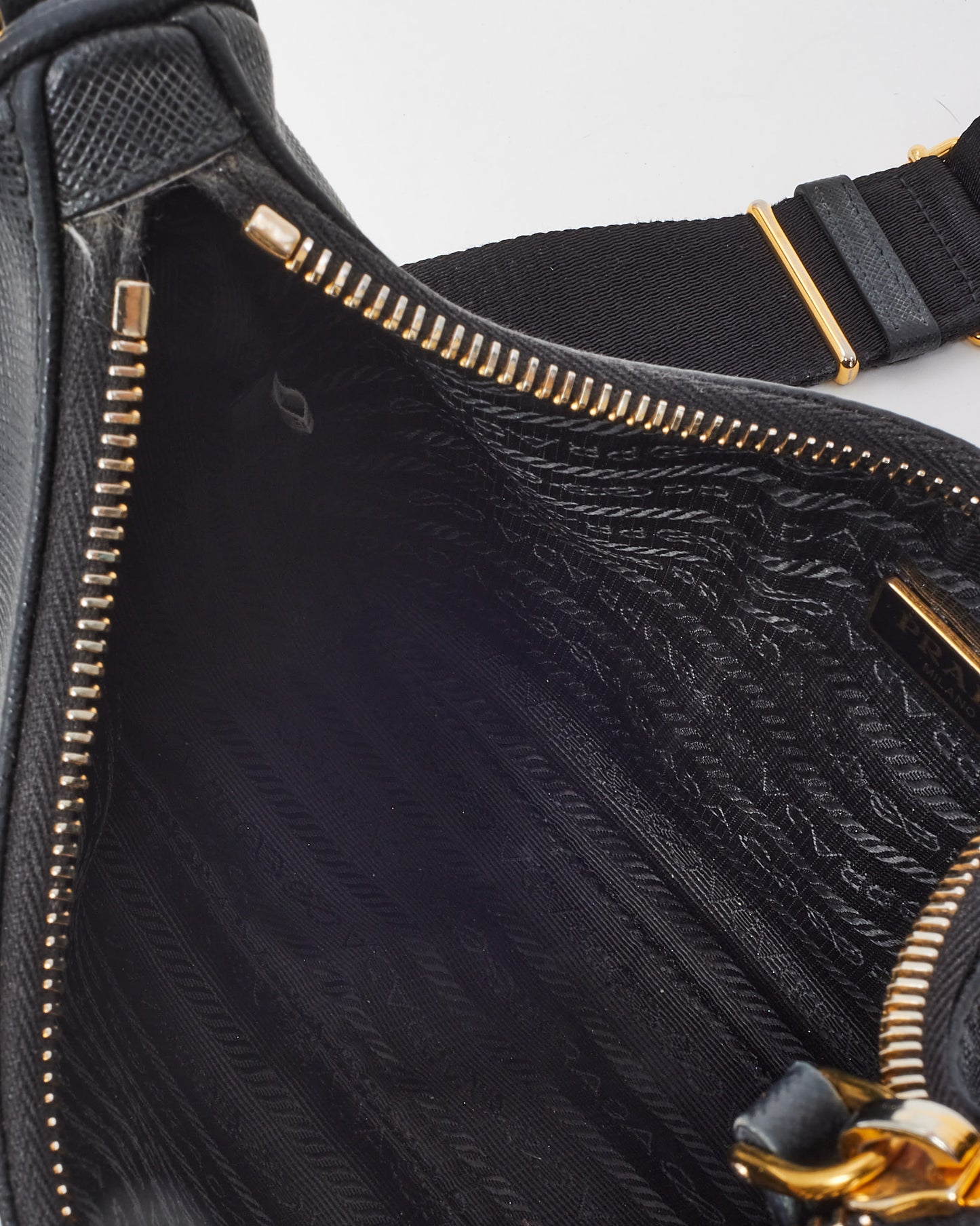 Prada Black Saffiano Leather Re-Edition 2005 Crossbody Bag