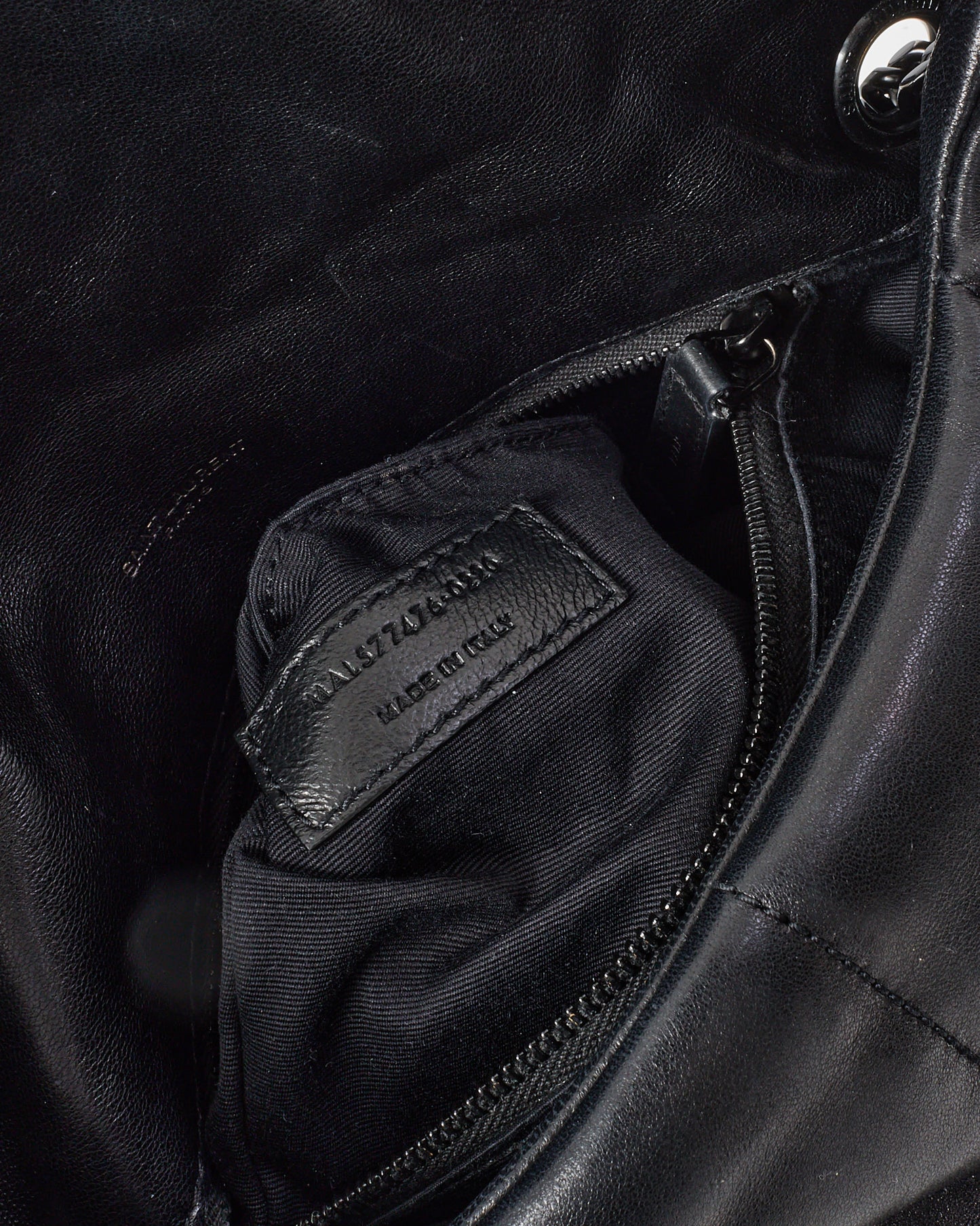 Saint Laurent Black Quilted Leather YSL Monogram Monochrome Small Loulou Puffer Bag BHW