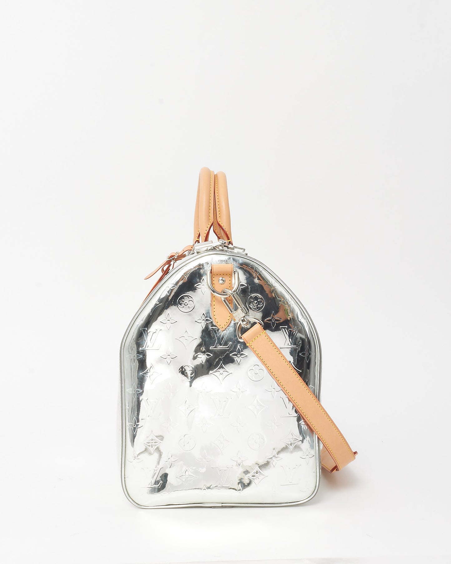 Louis Vuitton Silver Mirror Monogram Coated Canvas Keepall Bandoulière 50