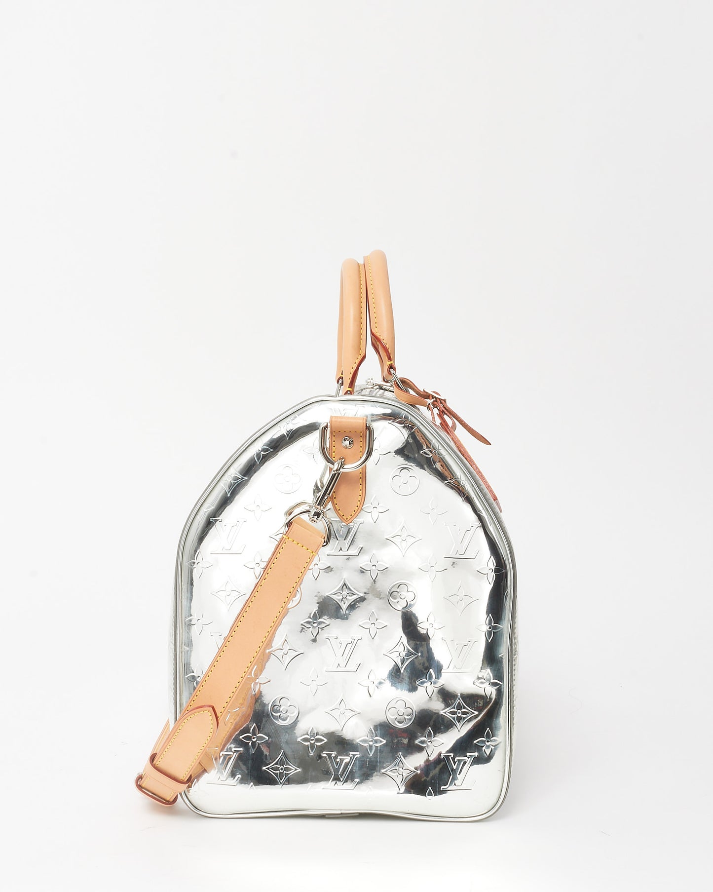 Louis Vuitton Silver Mirror Monogram Coated Canvas Keepall Bandoulière 50