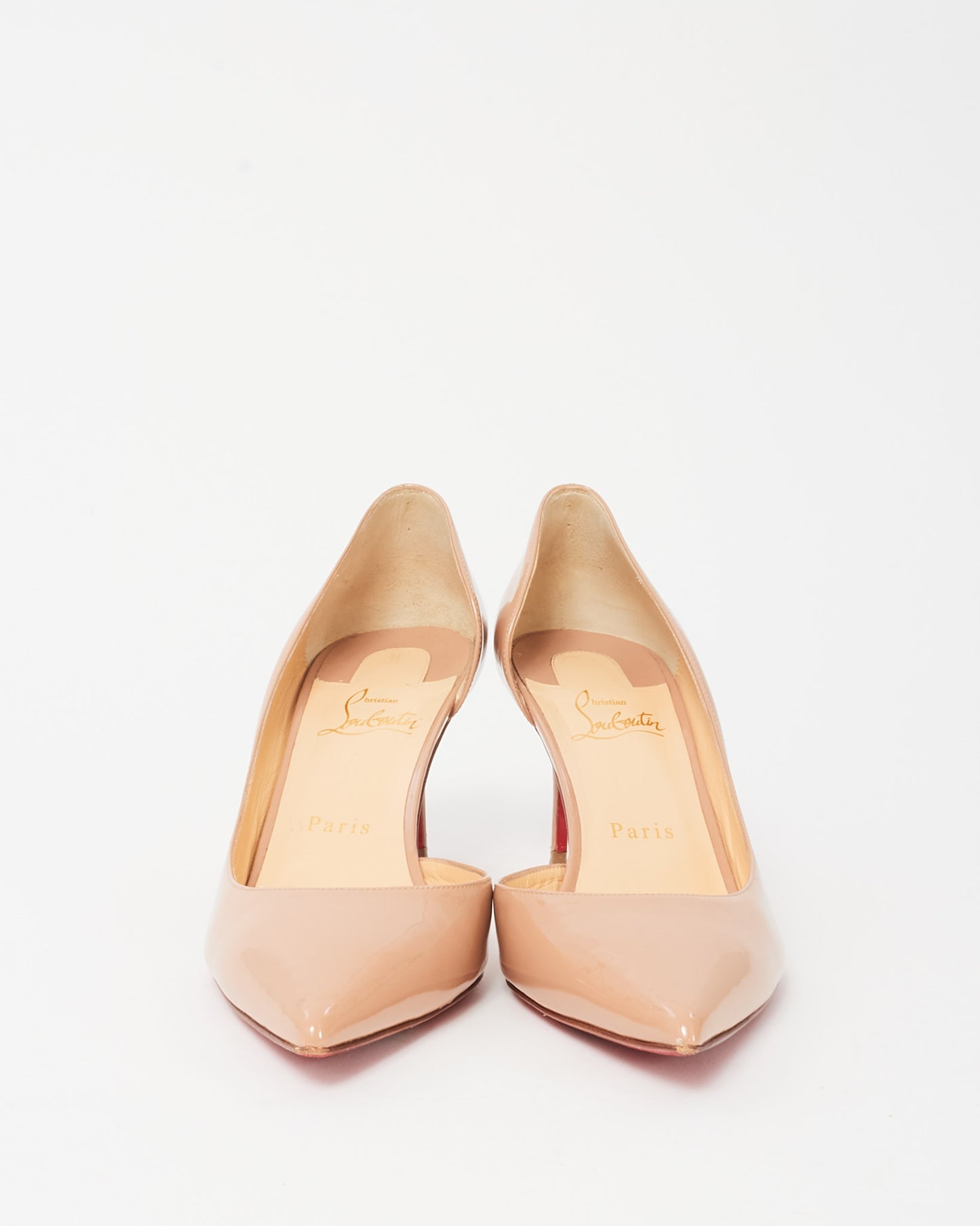 Christian Louboutin Beige Patent Leather Iriza 85mm Pumps - 39.5