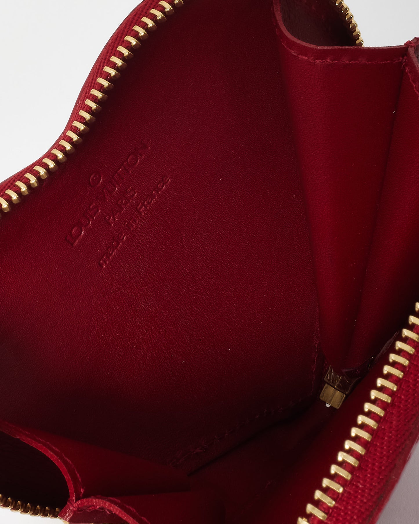 Louis Vuitton Red Pomme D'Amour Monogram Vernis Heart Coin-Purse Key Chain