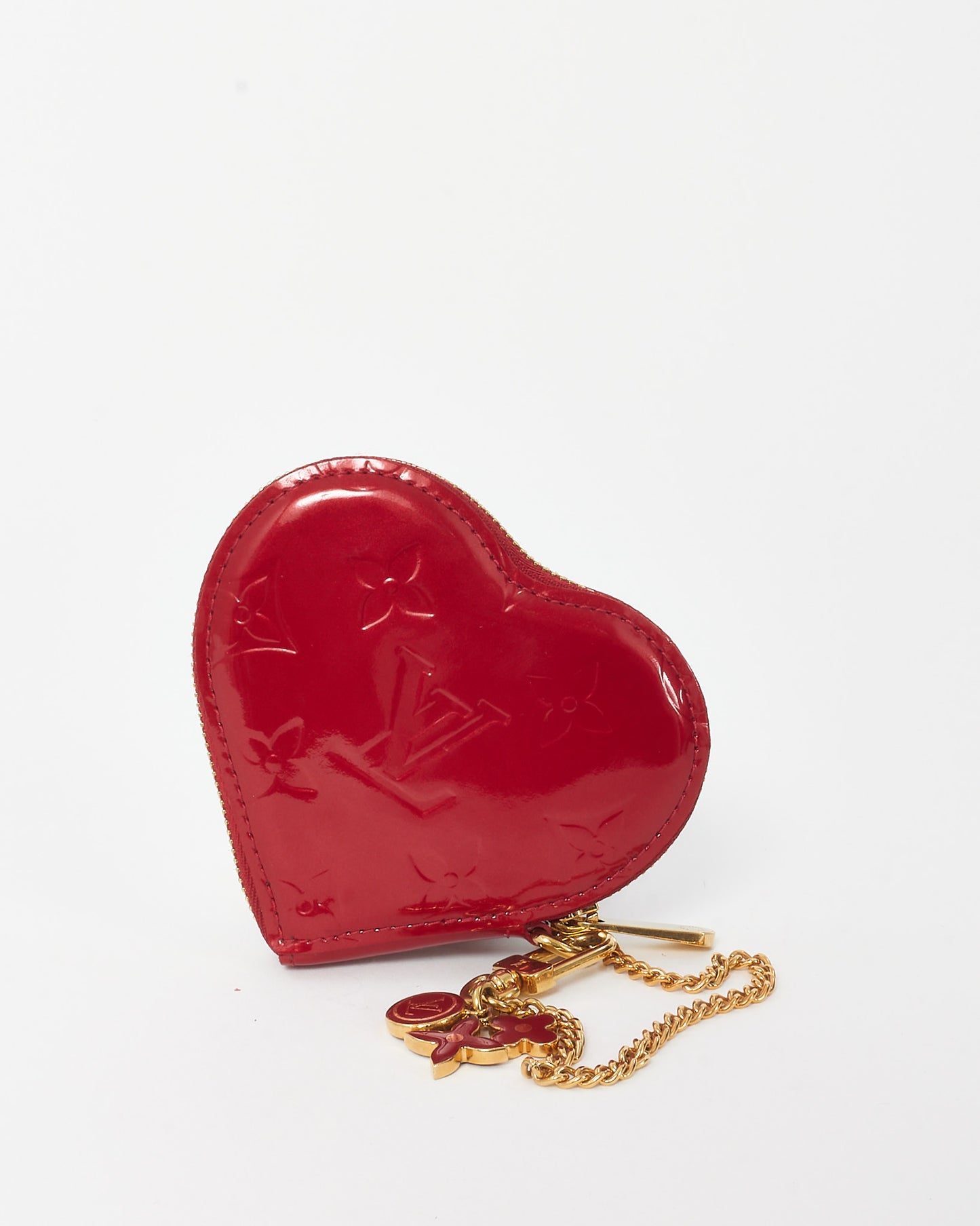 Louis Vuitton Red Pomme D'Amour Monogram Vernis Heart Coin-Purse Key Chain