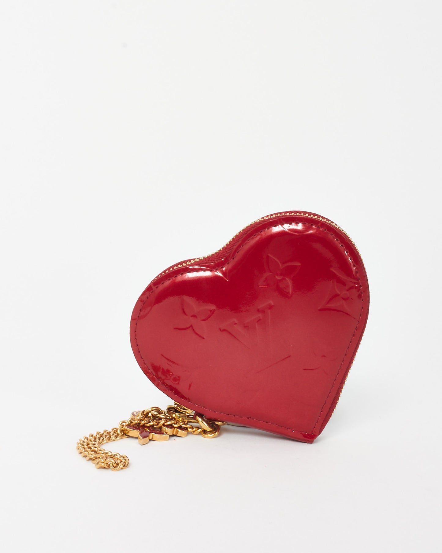 Louis Vuitton Red Pomme D'Amour Monogram Vernis Heart Coin-Purse Key Chain
