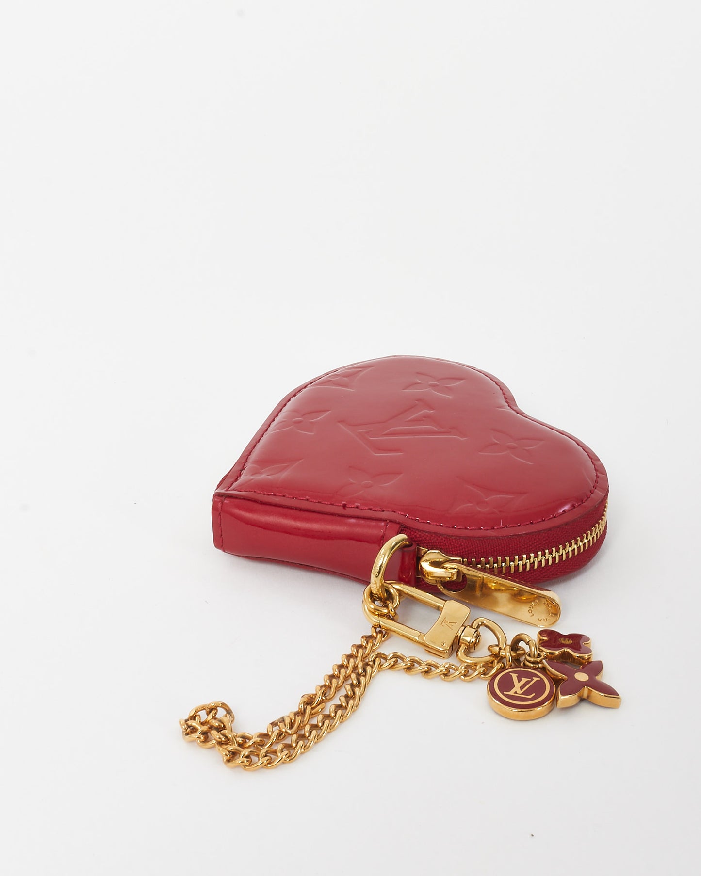 Louis Vuitton Red Pomme D'Amour Monogram Vernis Heart Coin-Purse Key Chain