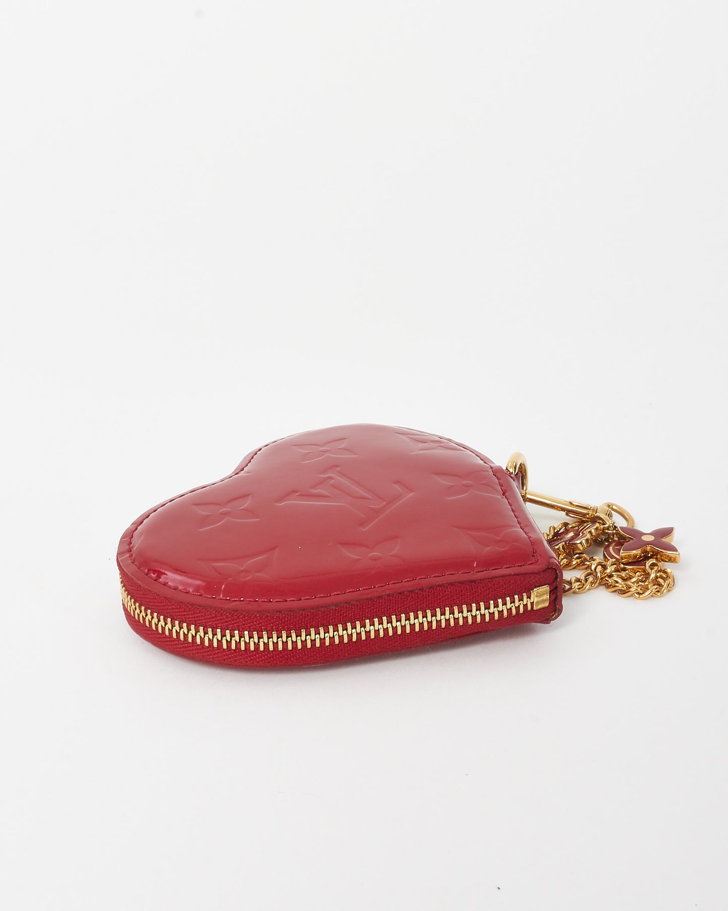 Louis Vuitton Red Pomme D'Amour Monogram Vernis Heart Coin-Purse Key Chain