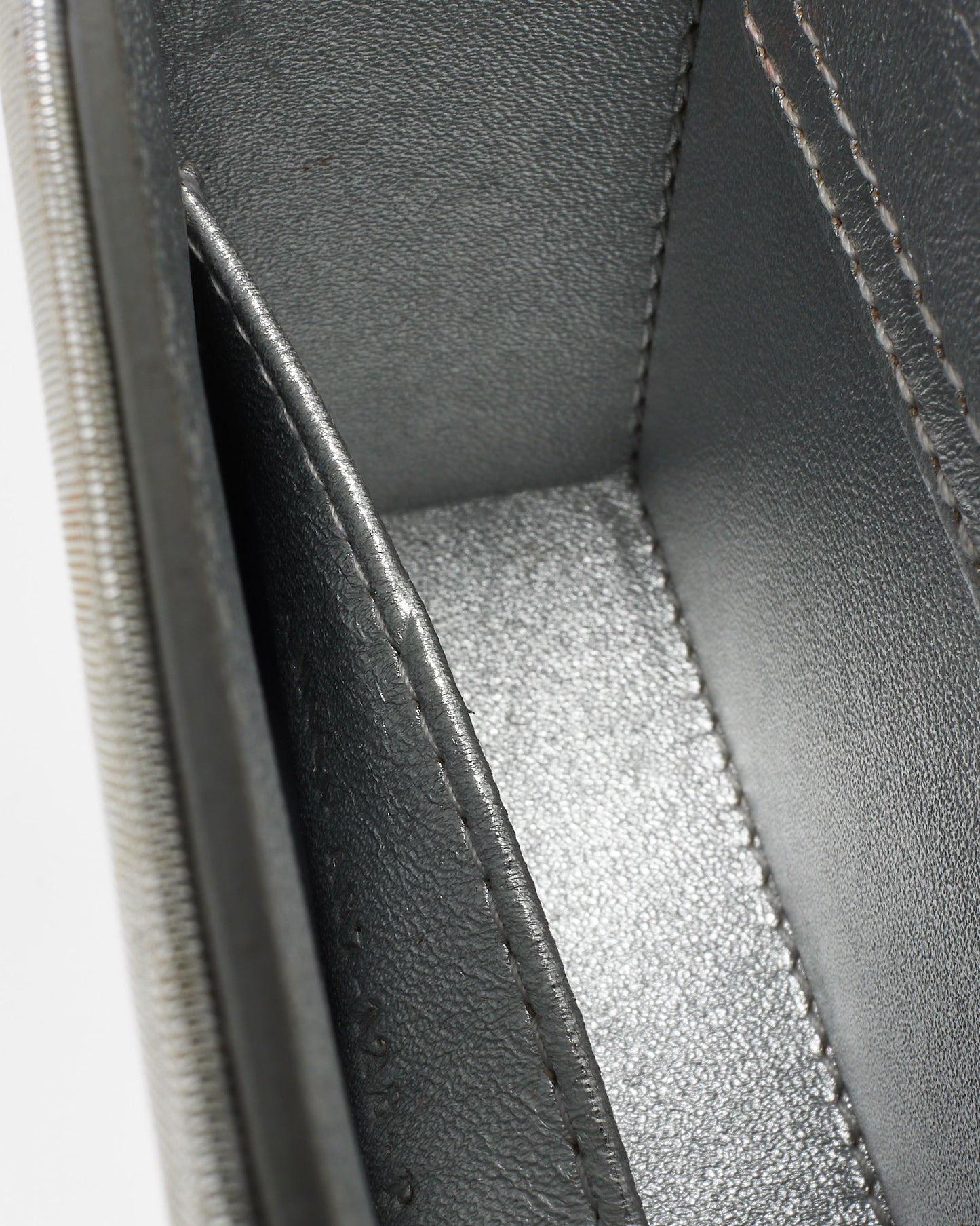 Amina Muaddi Silver Satin Multicolor Crystal Handle Mini Evening Bag